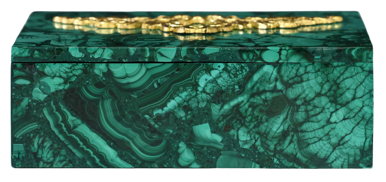 EMPIRE STYLE ORMOLU-MOUNTED MALACHITE TABLE BOX - 2