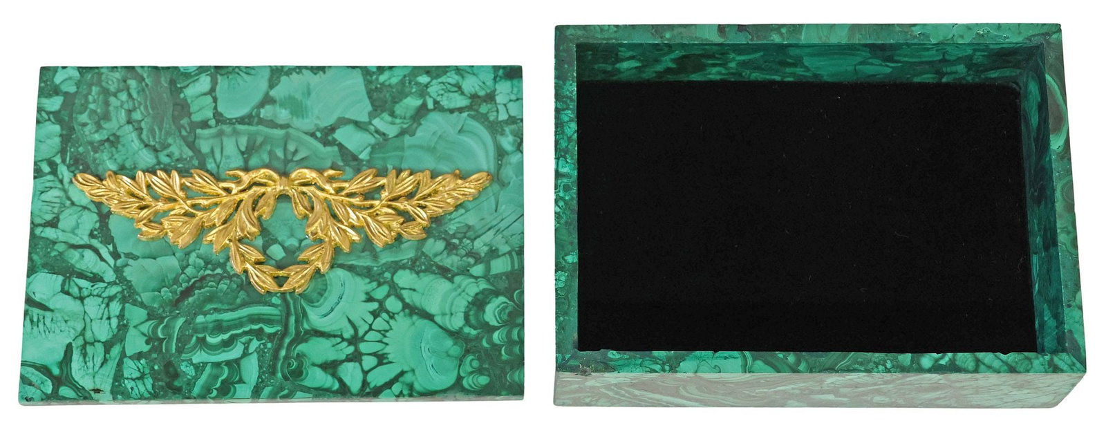 EMPIRE STYLE ORMOLU-MOUNTED MALACHITE TABLE BOX - 4