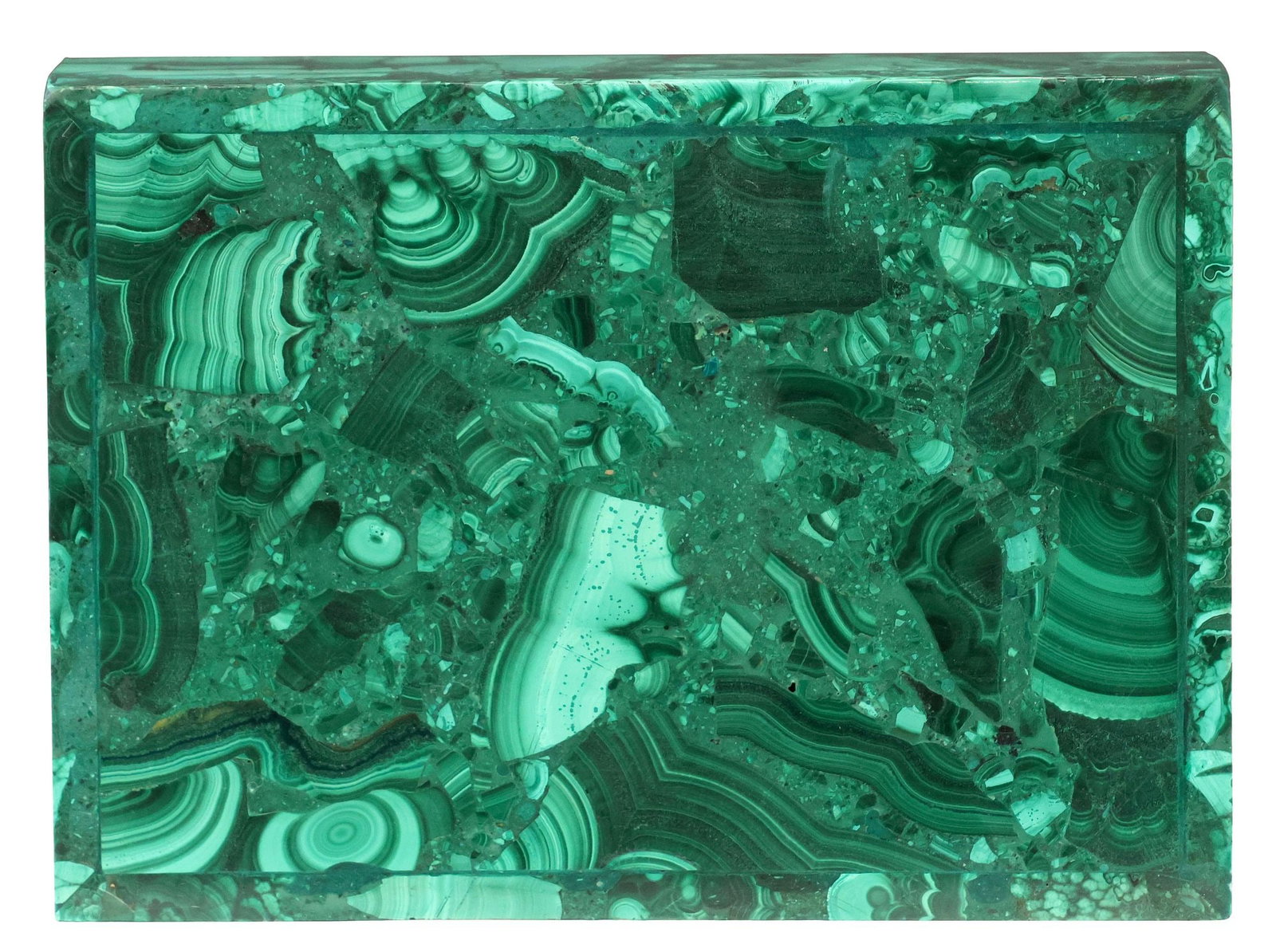 EMPIRE STYLE ORMOLU-MOUNTED MALACHITE TABLE BOX - 5