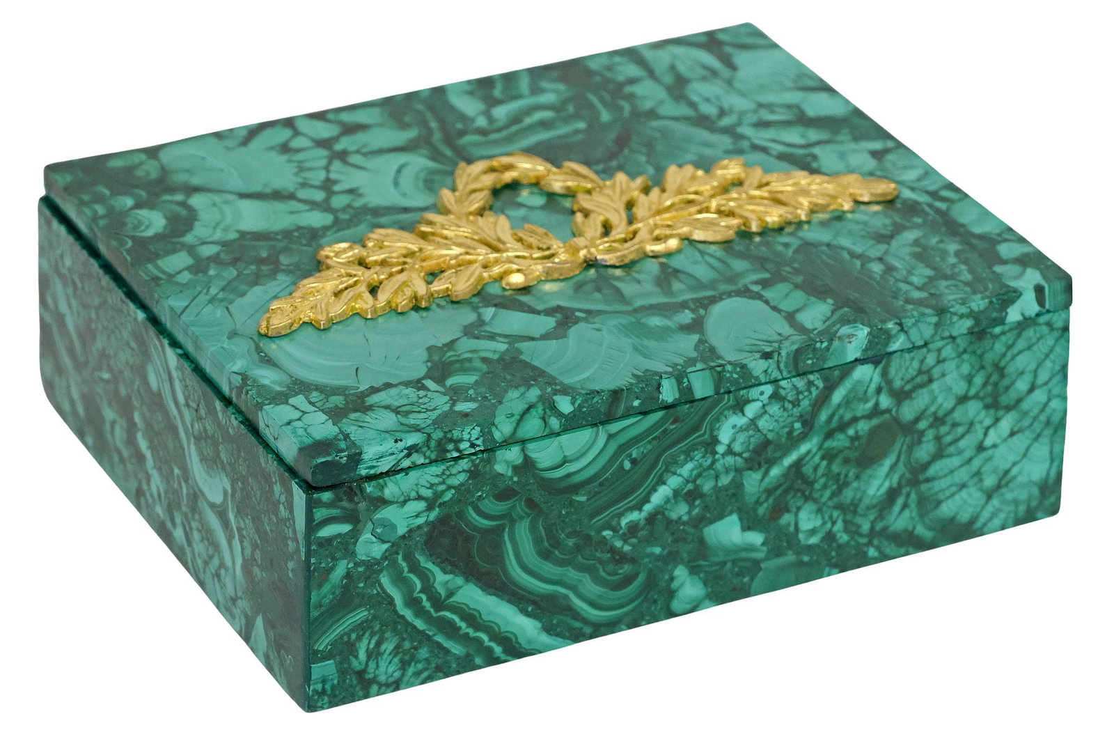 EMPIRE STYLE ORMOLU-MOUNTED MALACHITE TABLE BOX - 6