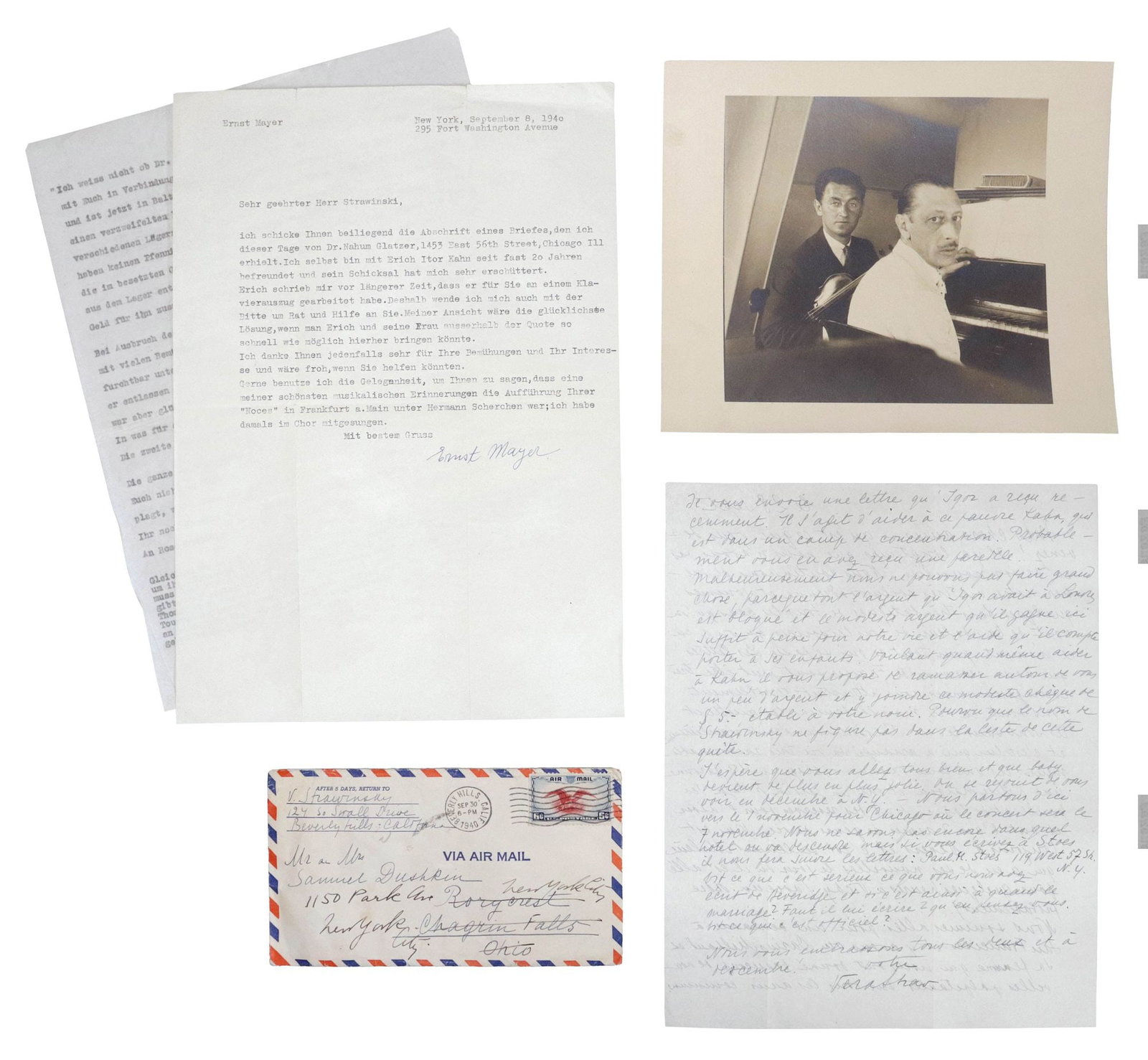 (4) IGOR STRAVINSKY RELATED PHOTO & LETTERS (1 of 7)
