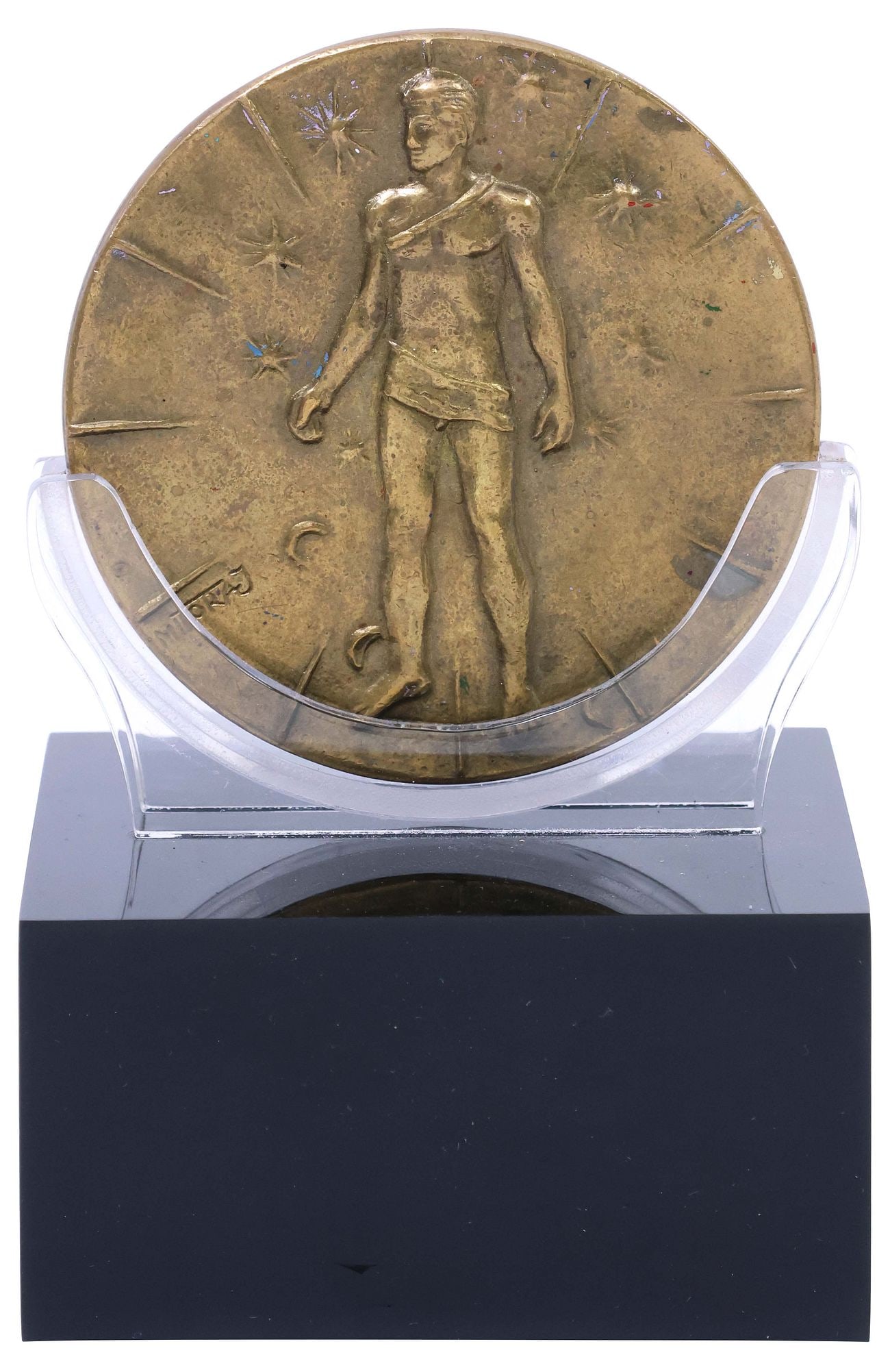IGOR MITORAJ (D.2014) LIMITED-EDITION BRONZE MEDAL ON STAND, 'ARTICULATIONS' (1 of 6)