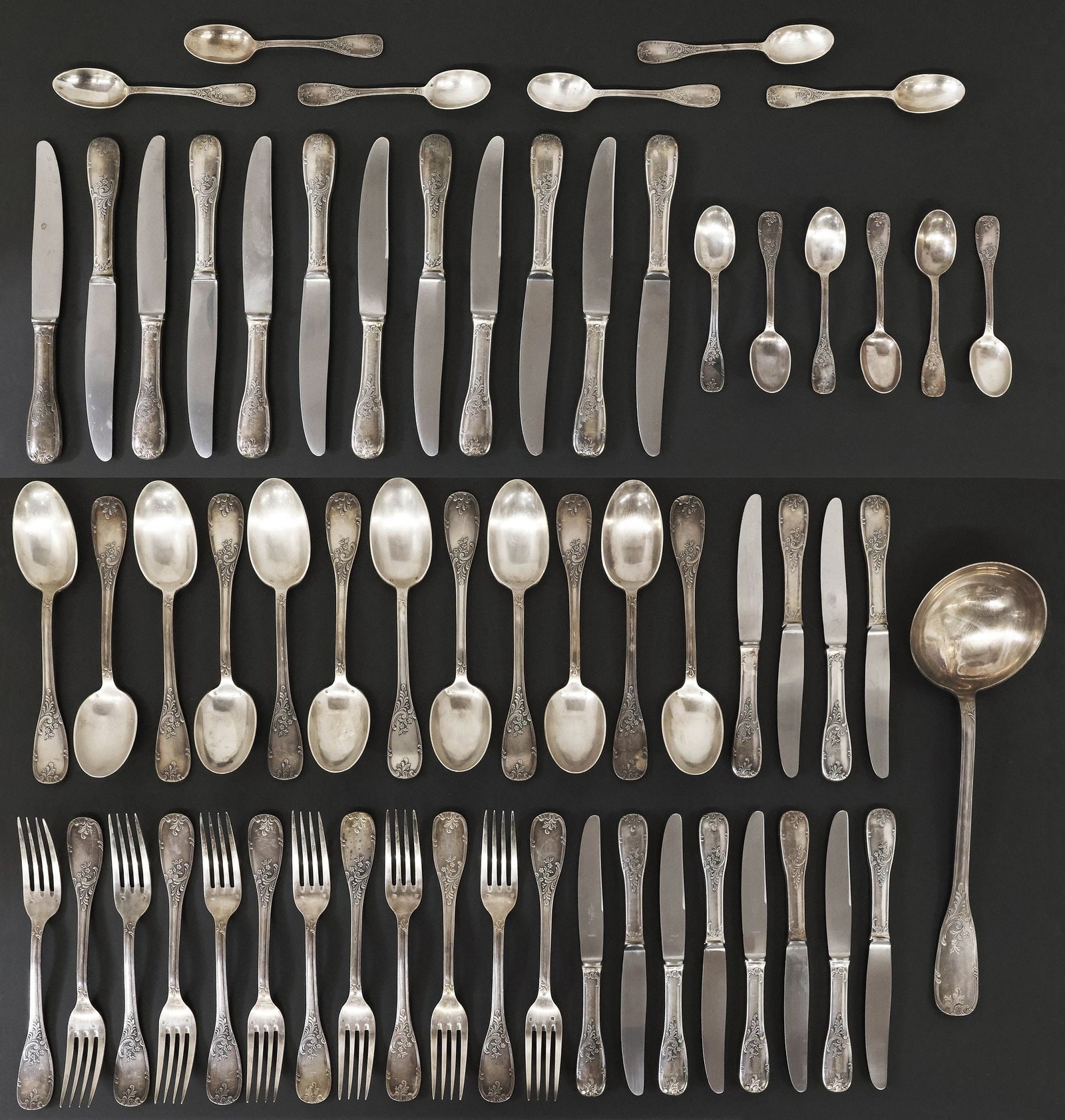 (61) FRENCH G. VIVIER SILVERPLATE FLATWARE, COMPLETE SET FOR TWELVE (1 of 6)
