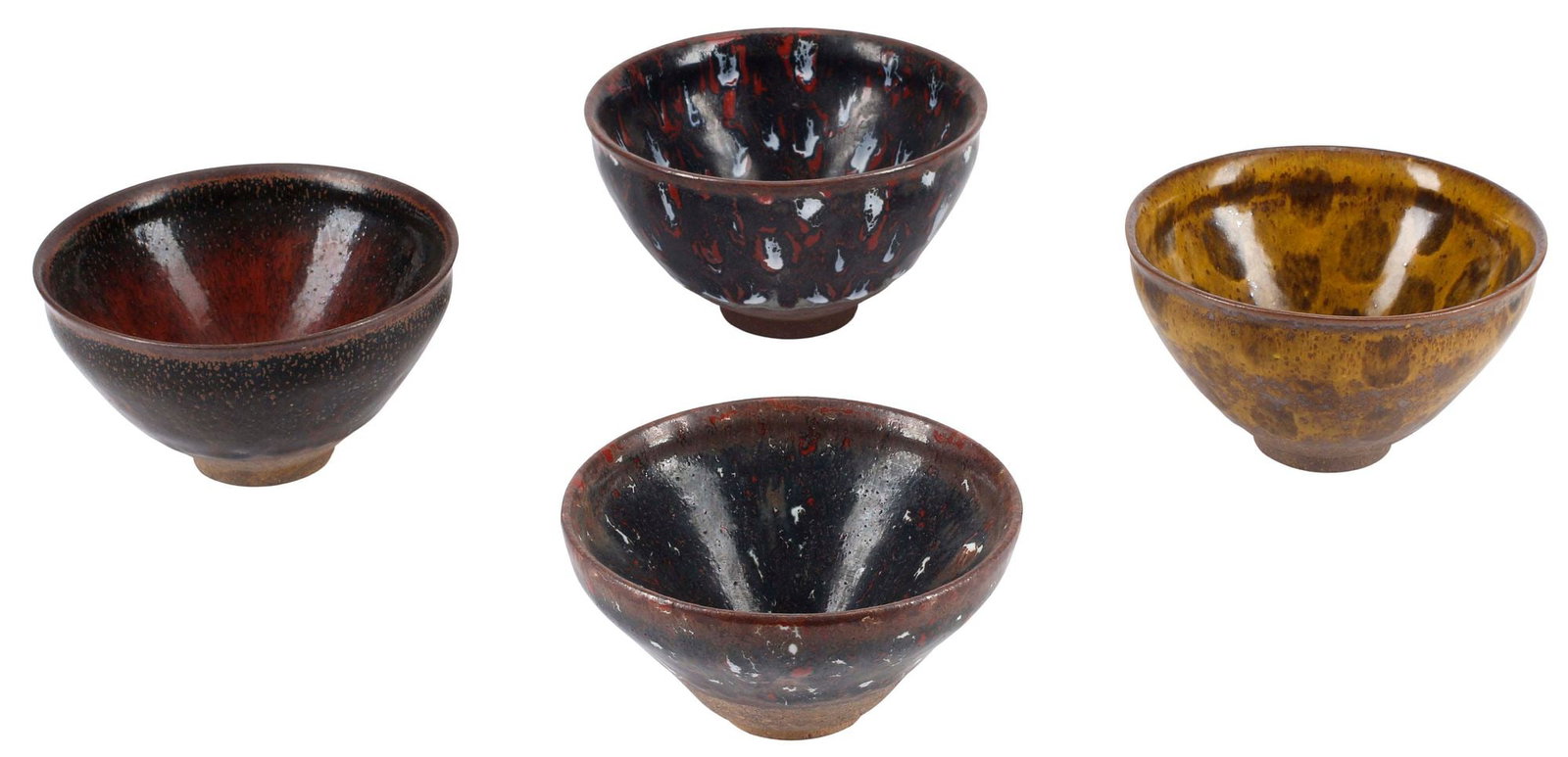 (4) CHINESE JIZHOU WARE & JIAN WARE STYLE TEA BOWLS (1 of 6)