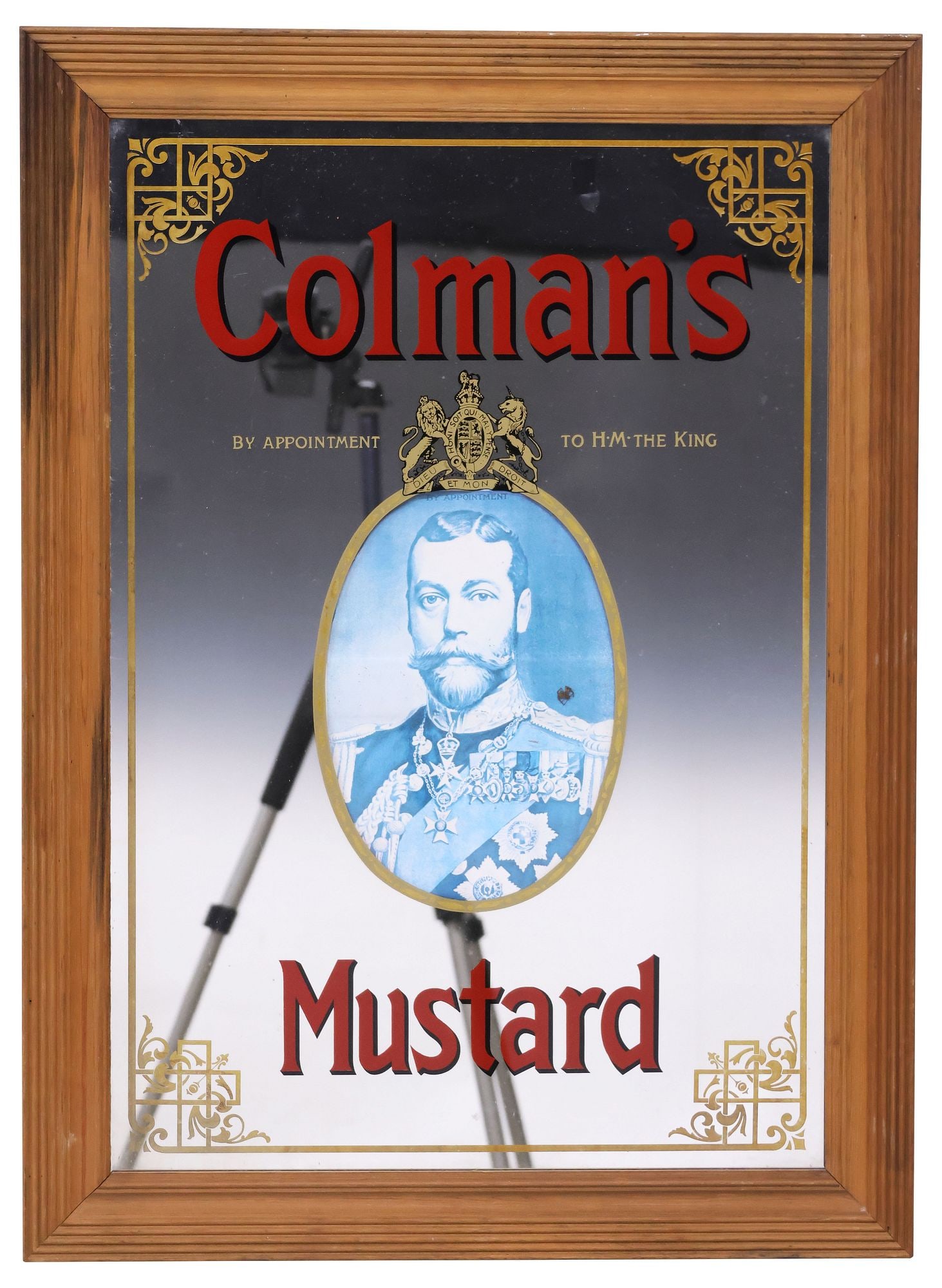 ENGLISH FRAMED PUB ADVERTISING MIRROR, COLMAN'S MUSTARD (1 of 2)
