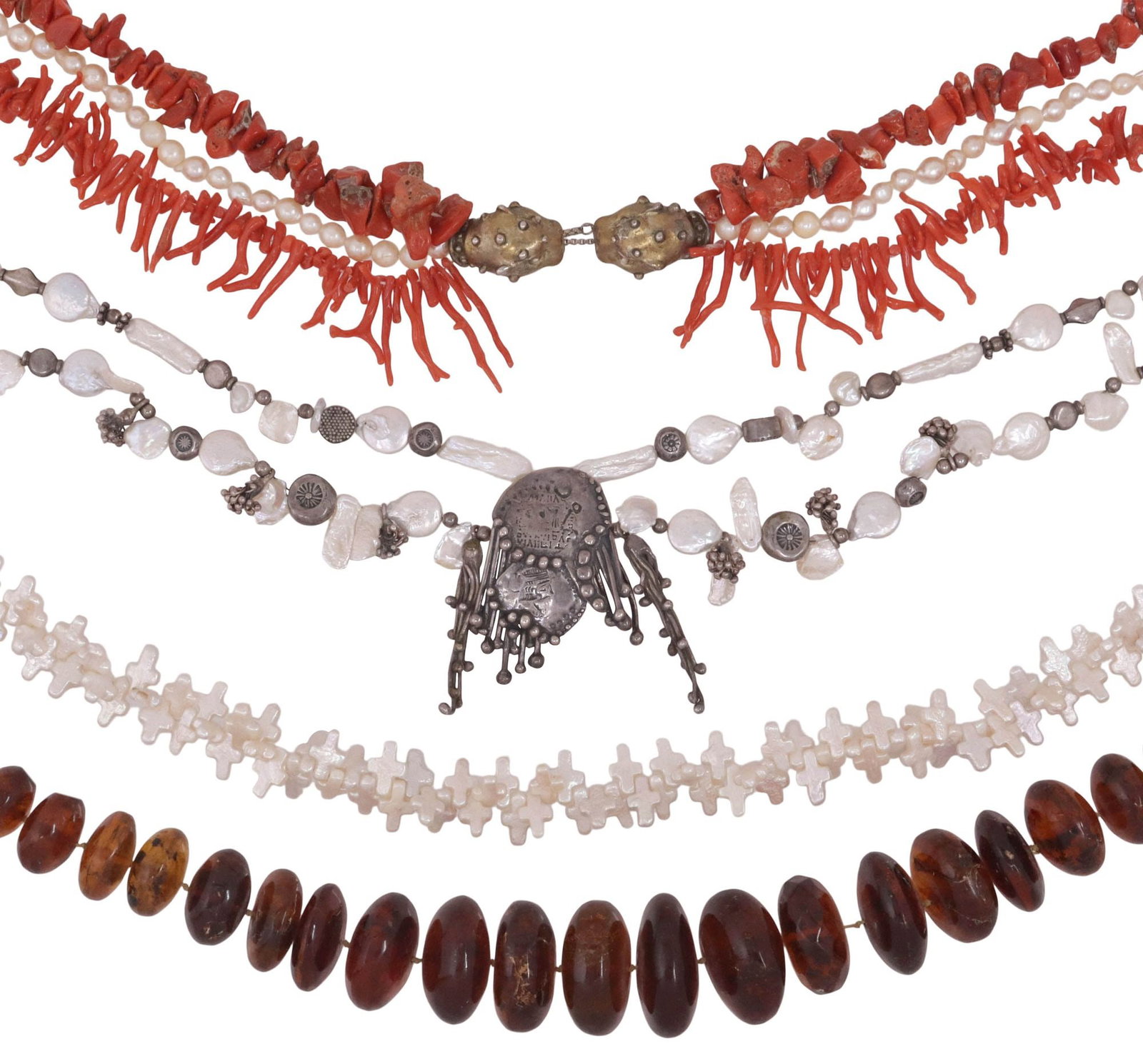 (4) ESTATE BEADED NECKLACES, BAROQUE PEARLS & OTHERS, 1 MARY & DOUG HANCOCK (1 of 9)