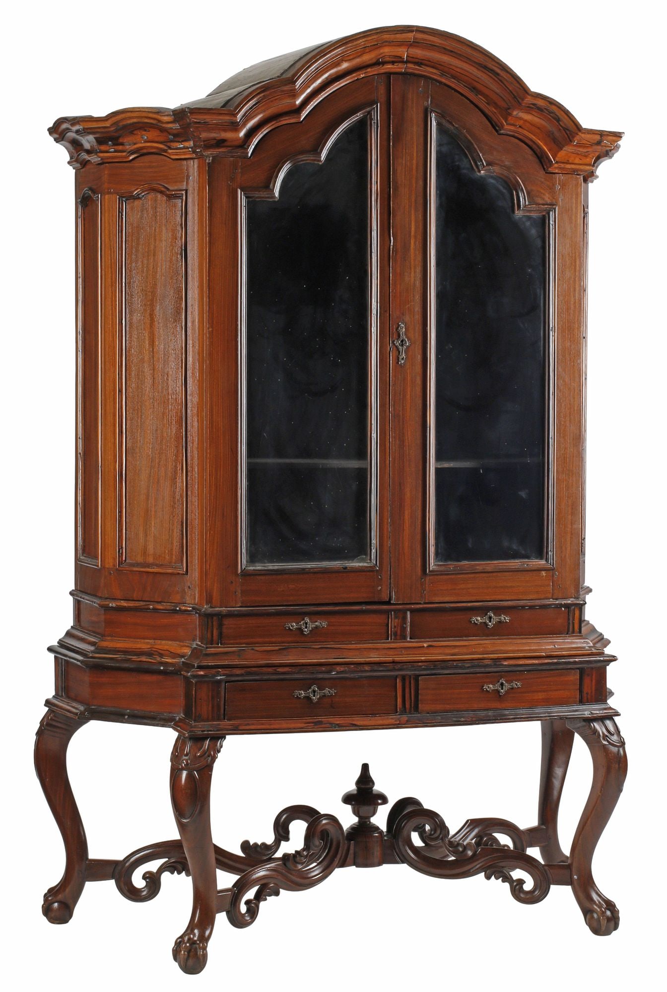 PORTUGUESE COLONIAL CARVED WOOD DISPLAY CABINET ON STAND, 18TH C. (1 of 9)