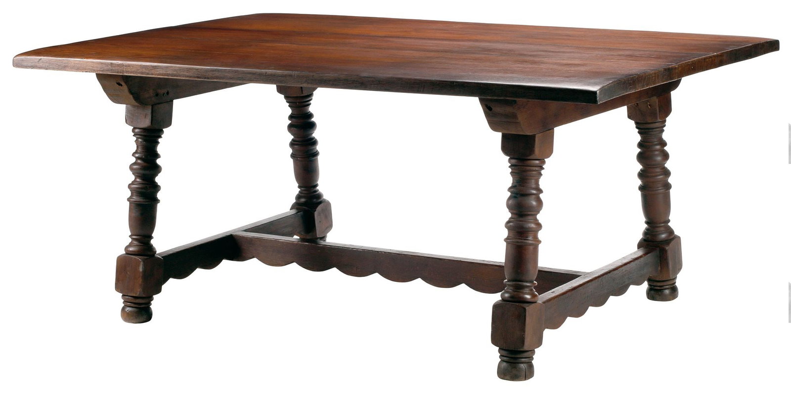 LARGE BAROQUE STYLE OAK REFECTORY / DINING TABLE, 72"L (1 of 5)