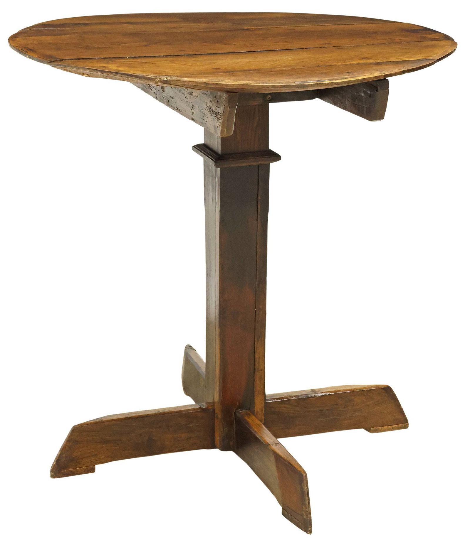 AMERICAN CRAFTSMAN HAND-CHAMFERED OAK PEDESTAL TABLE (1 of 4)
