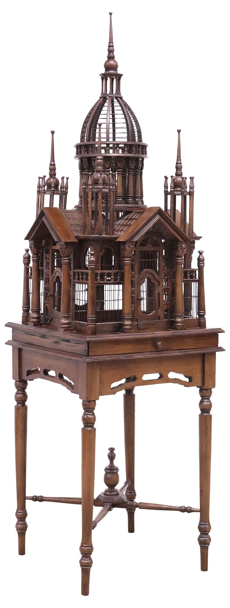 VICTORIAN STYLE BASILICA-FORM BIRDCAGE ON STAND (1 of 6)