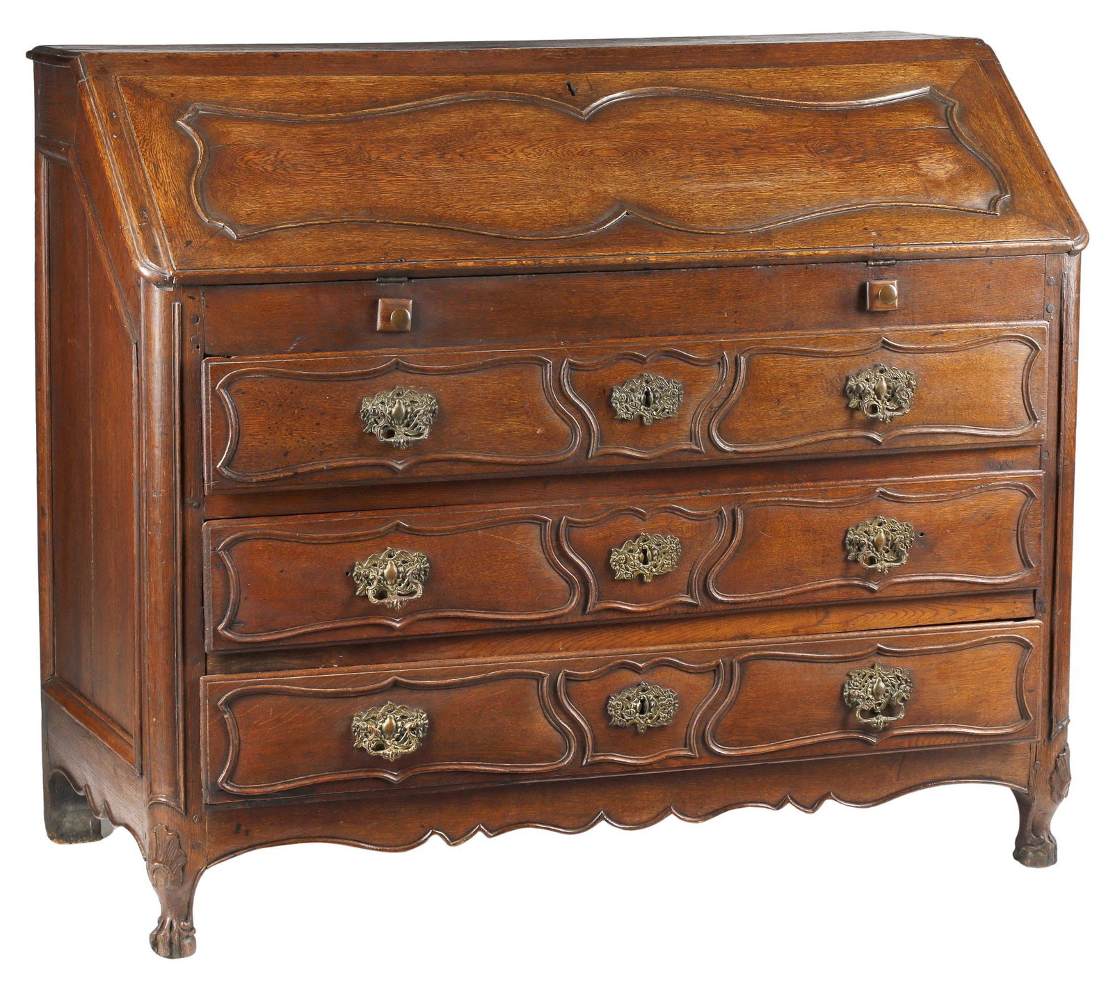 FRENCH PROVINCIAL OAK SLANT-FRONT SECRETARY DESK (1 of 8)