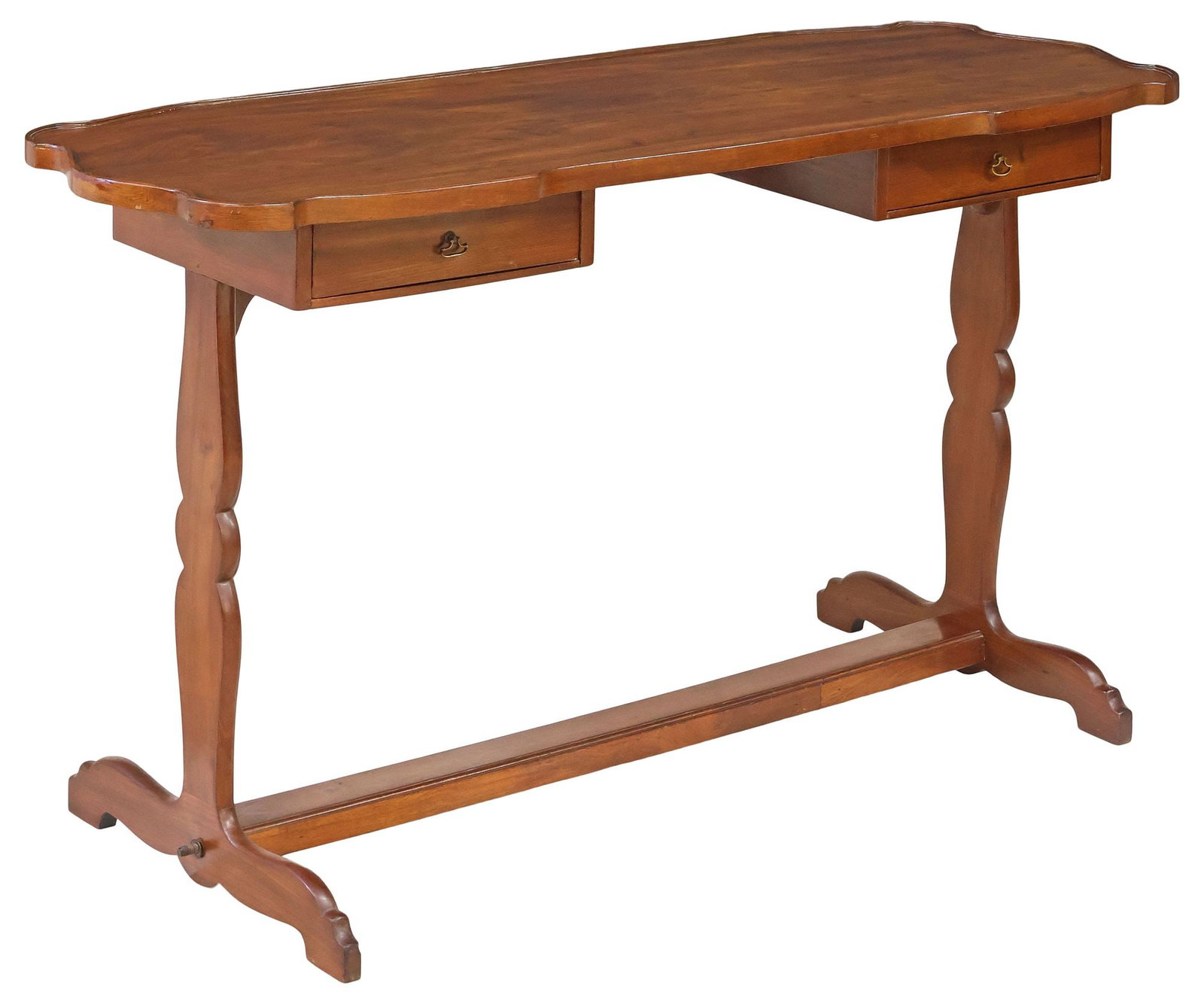 FRENCH LOUIS XVI STYLE MAHOGANY 2-DRAWER WRITING TABLE (1 of 5)