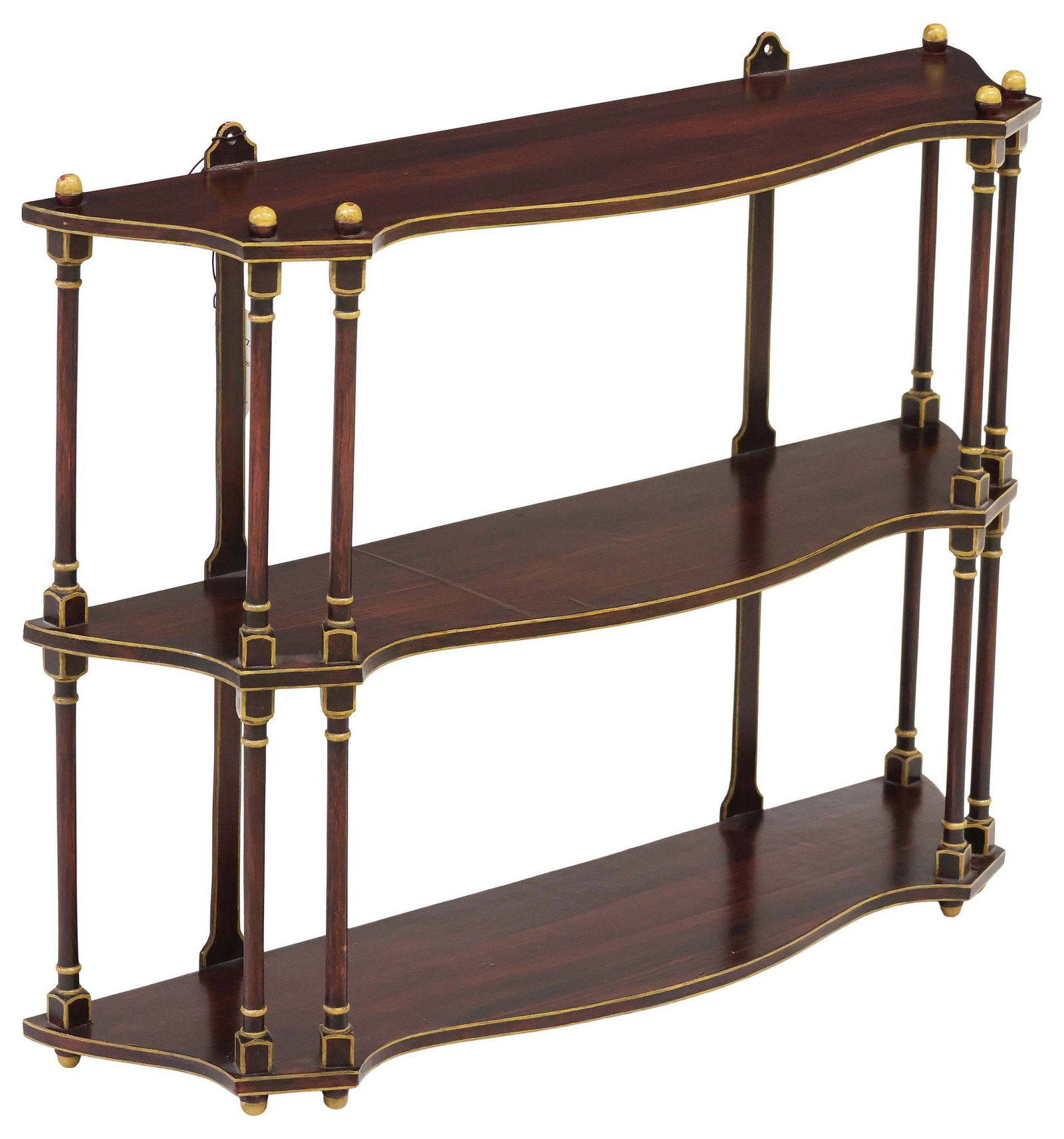 ENGLISH REGENCY STYLE GRAIN-PAINTED WALL-HANGING SHELF (1 of 4)