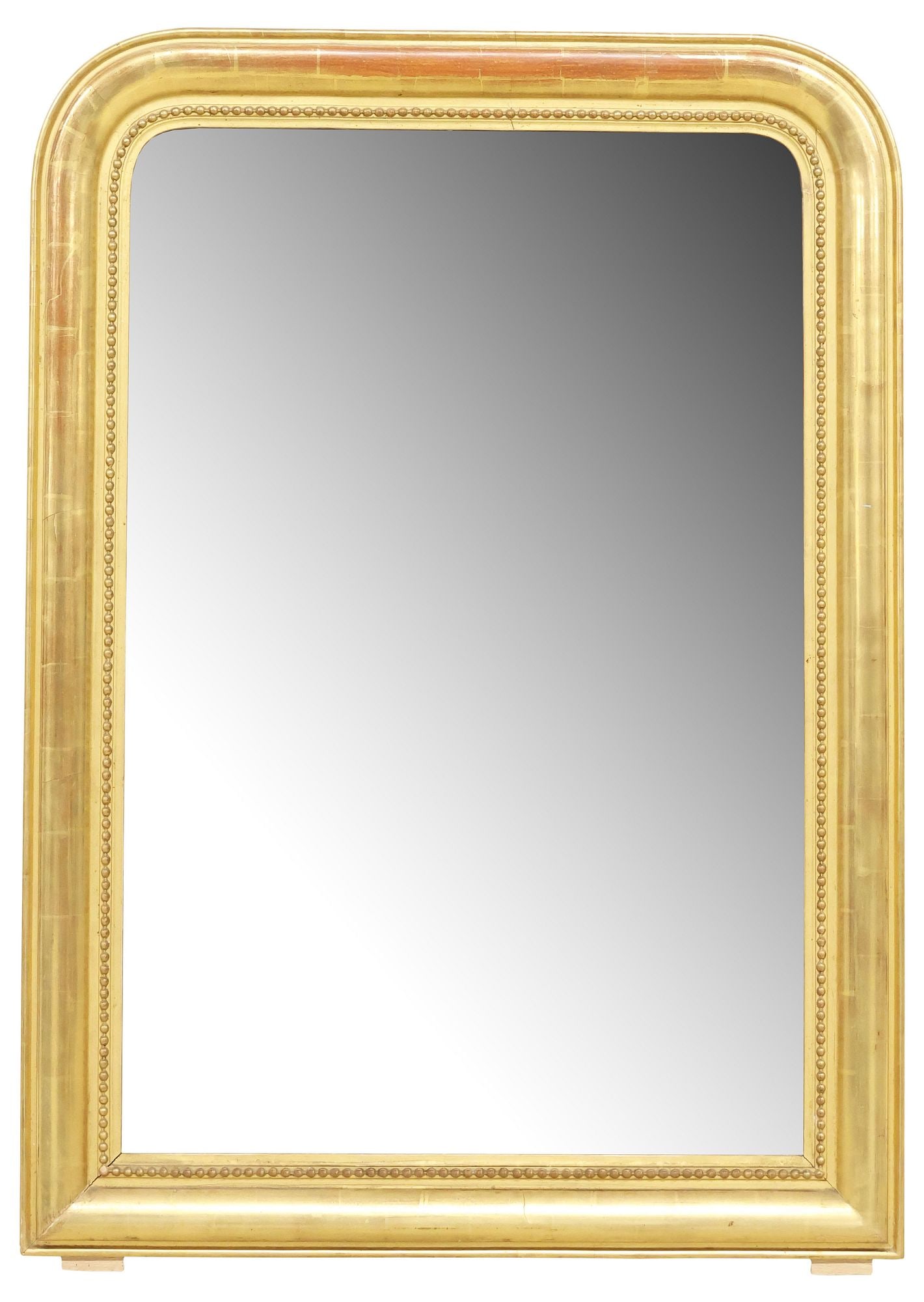 FRENCH LOUIS PHILIPPE PERIOD GILTWOOD WALL MIRROR, 47" X 33" (1 of 3)
