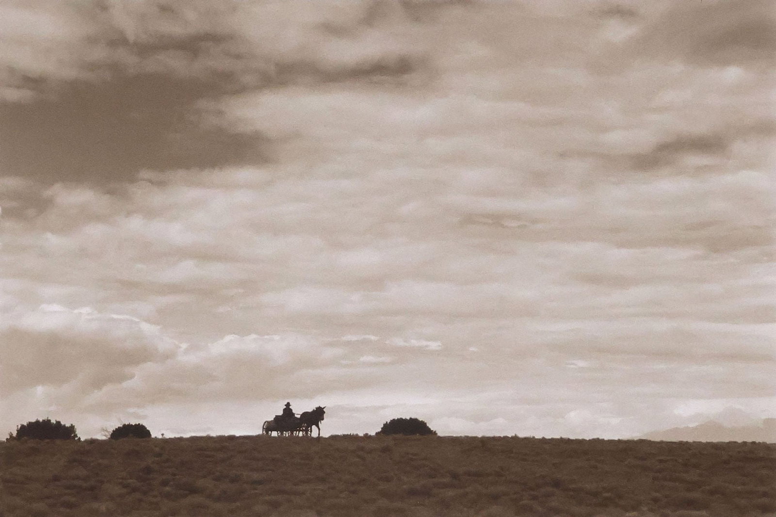 BILL WITTLIFF (1940-2019) DOUBLE-SIGNED TONED GELATIN SILVER PRINT 'LONESOME DOVE' (1 of 5)