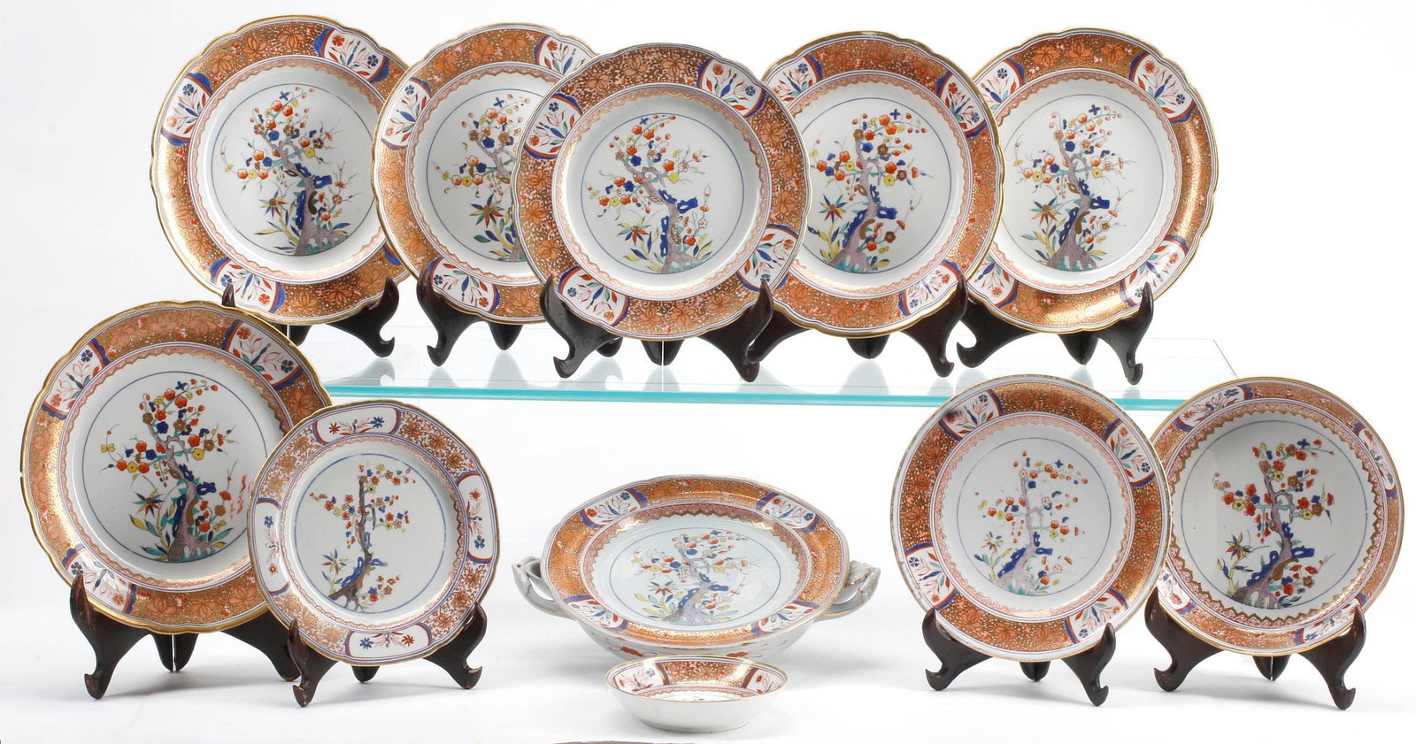 (11) ENGLISH SPODE 'KAKIEMON TREE OF LIFE' PORCELAIN PLATES & BOWLS (1 of 6)