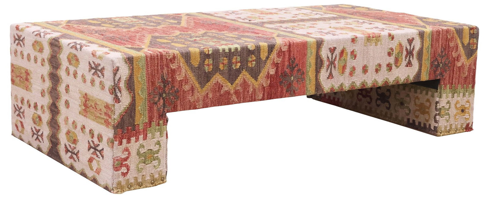 OVERSIZED KILIM-UPHOLSTERED RECTANGULAR BENCH, 60"L (1 of 4)