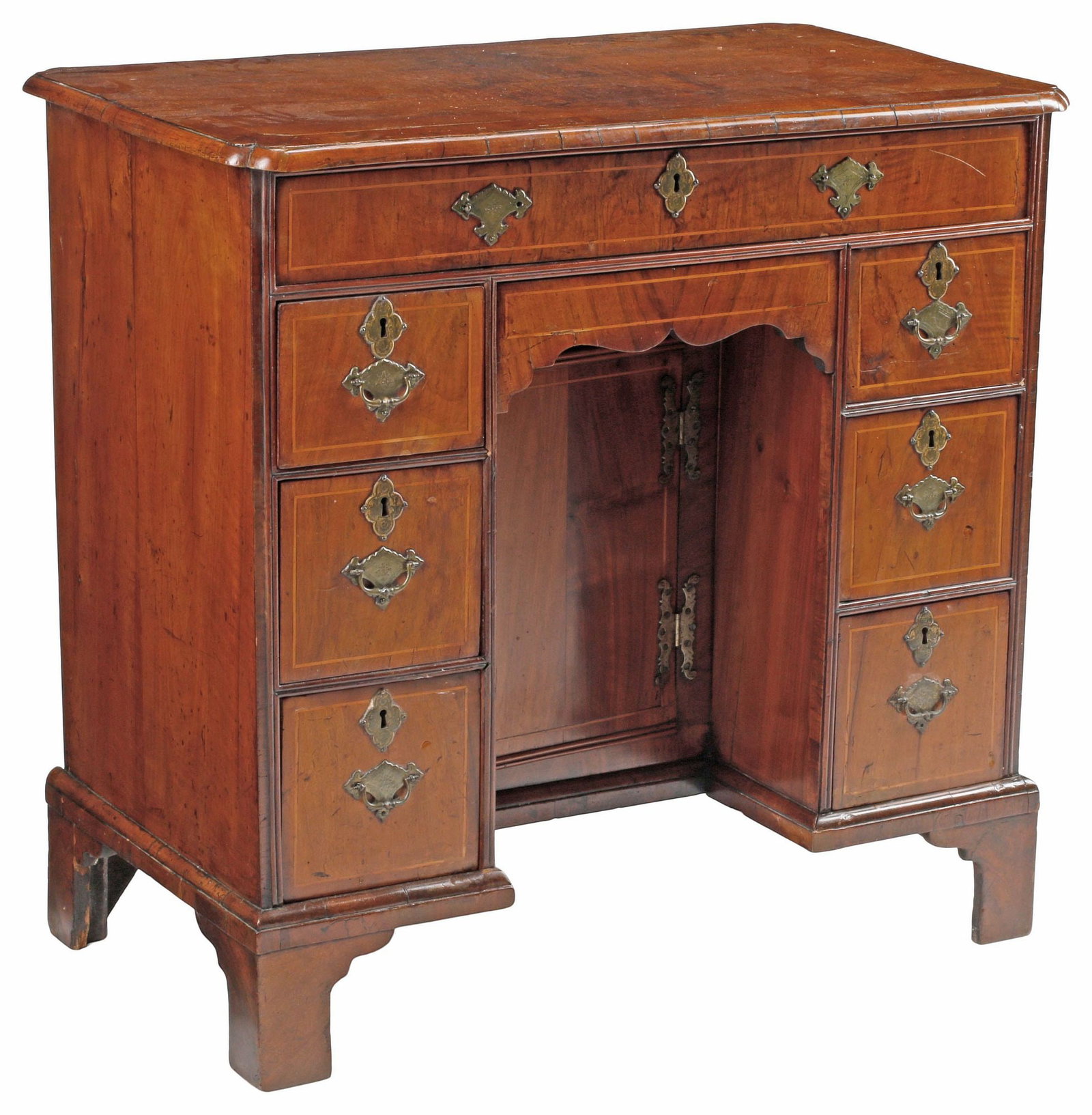 ENGLISH GEORGIAN PERIOD WALNUT KNEEHOLE DESK (1 of 5)