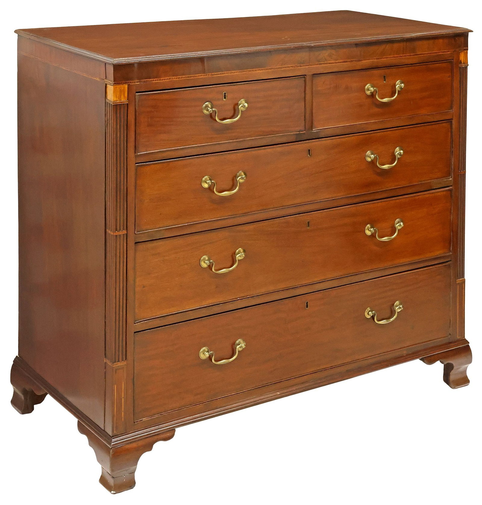 ENGLISH GEORGE III PERIOD INLAID MAHOGANY CHEST OF DRAWERS (1 of 5)
