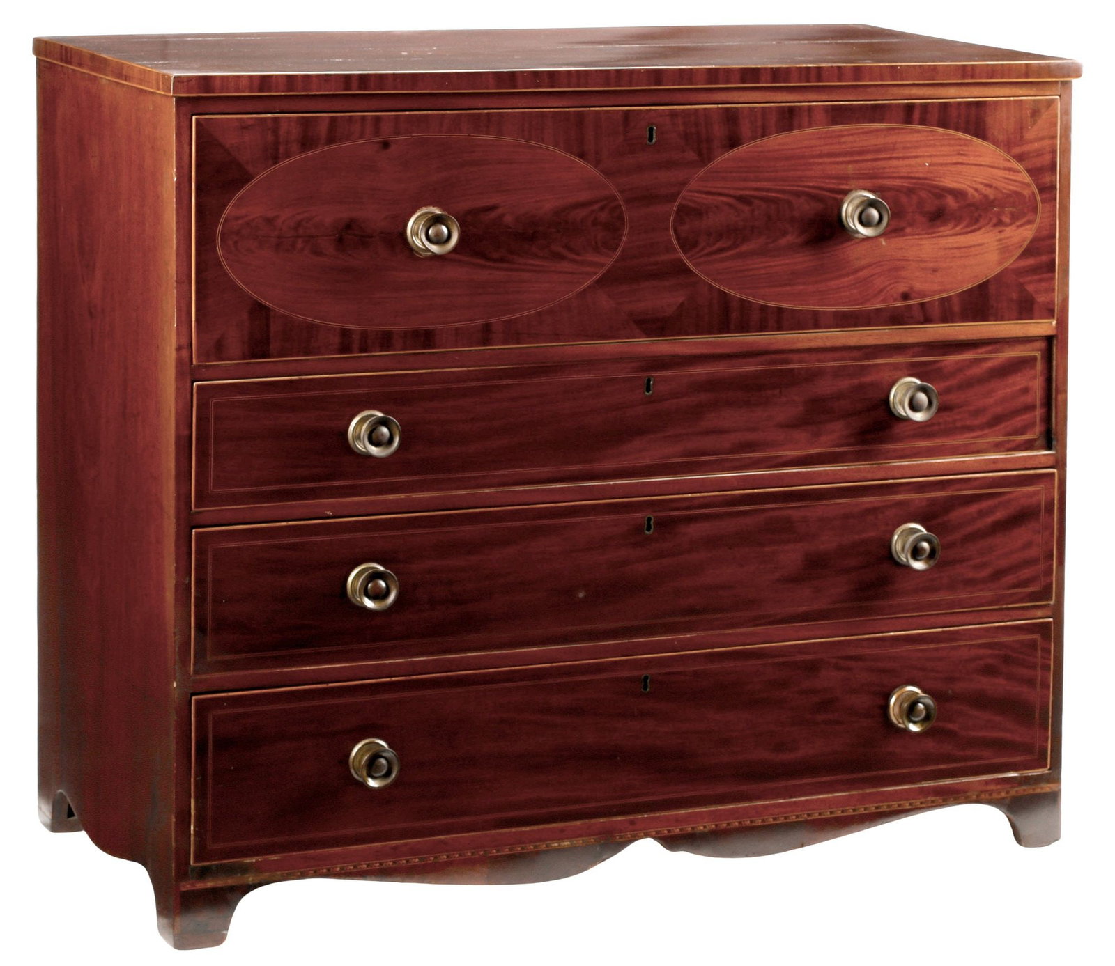 GEORGE III PERIOD INLAID MAHOGANY SECRETARY COMMODE (1 of 9)