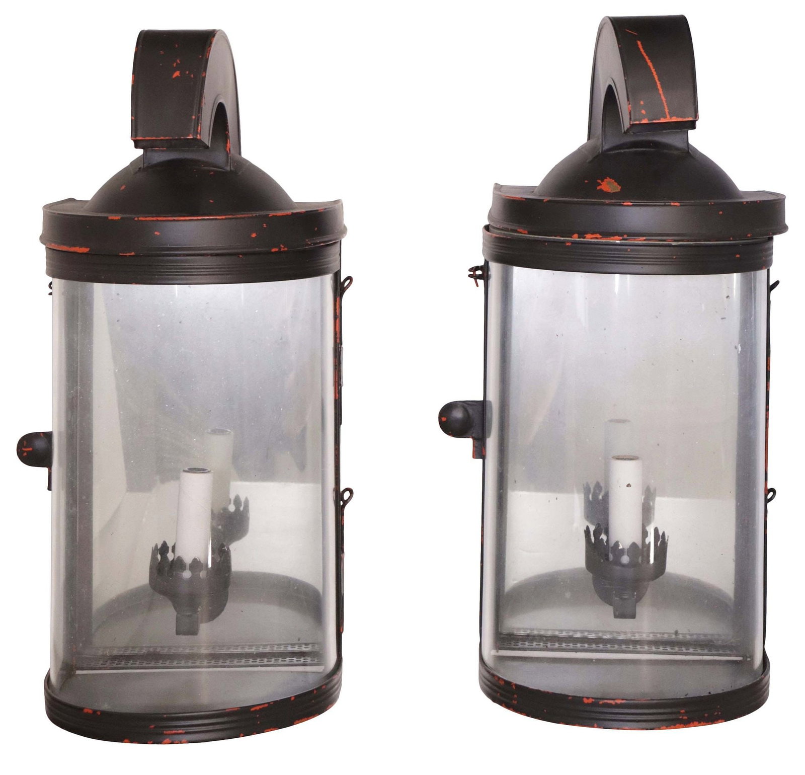 (2) CONTINENTAL TOLE PAINTED SINGLE LIGHT LANTERN WALL SCONCES (1 of 3)