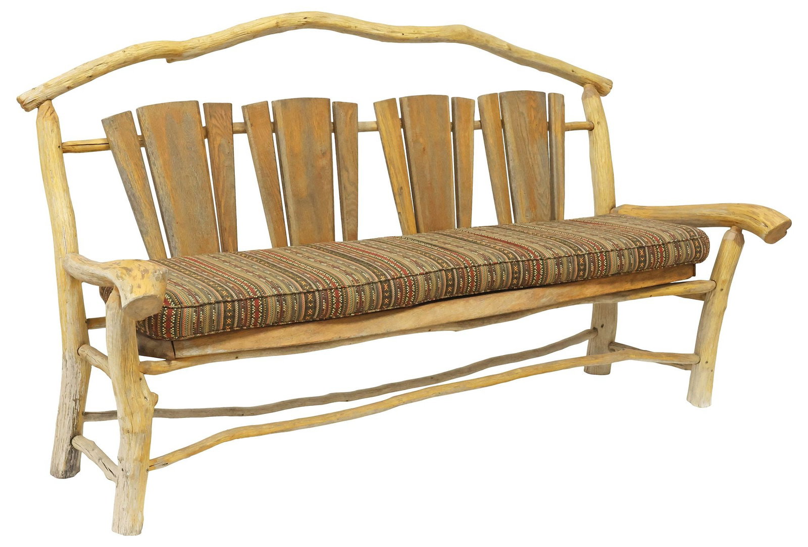 OVERSIZED RUSTIC ADIRONDACK STYLE LOG SOFA / BENCH, 85"L (1 of 5)