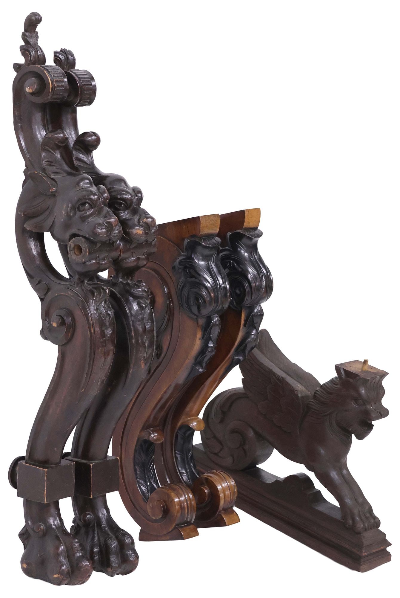 (5) ARCHITECTURAL CARVED WOOD FIGURAL & FOLIATE FURNITURE ELEMENTS (1 of 7)