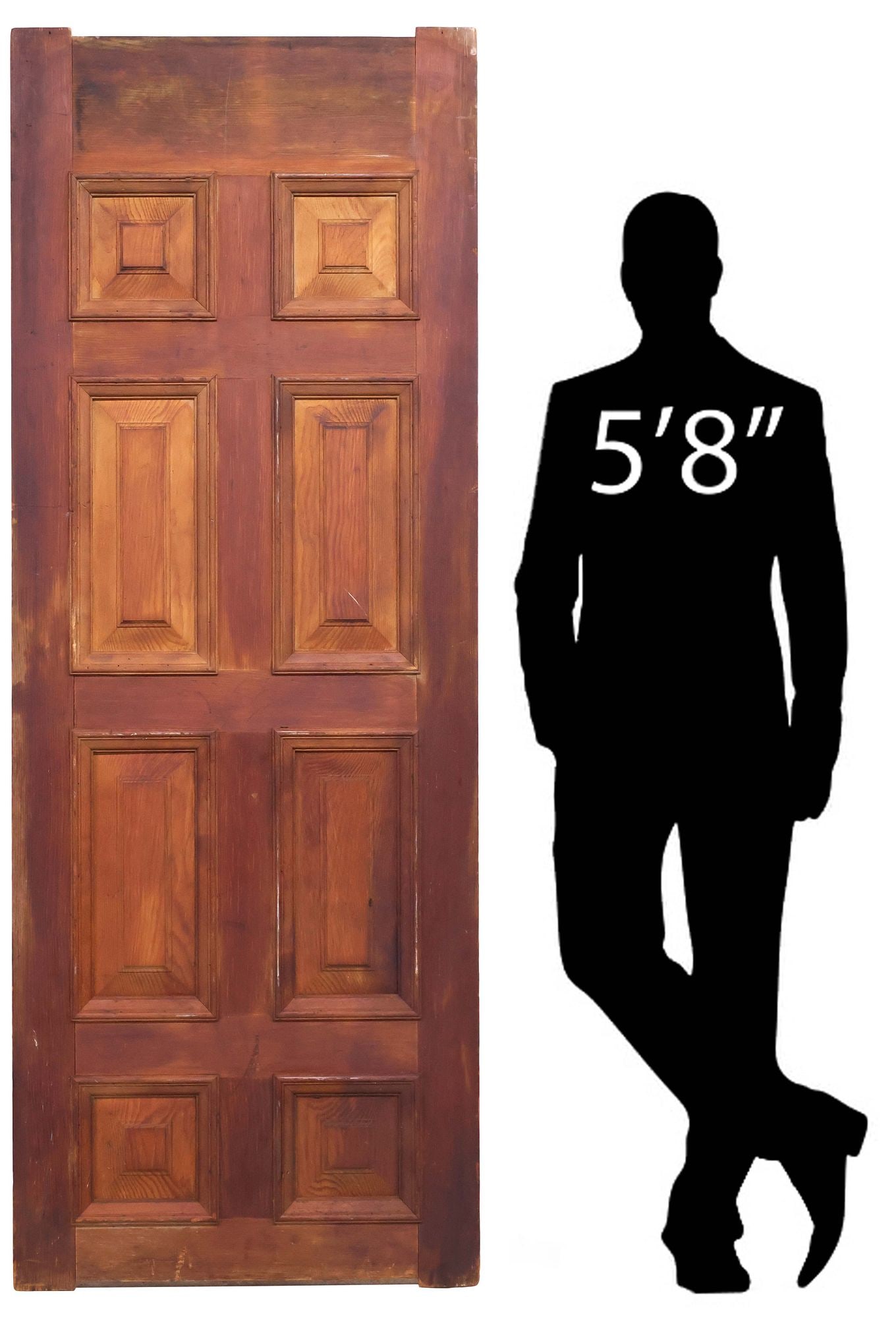 ARCHITECTURAL STAINED PINE THREE-PANEL DOOR, 81"H (1 of 3)