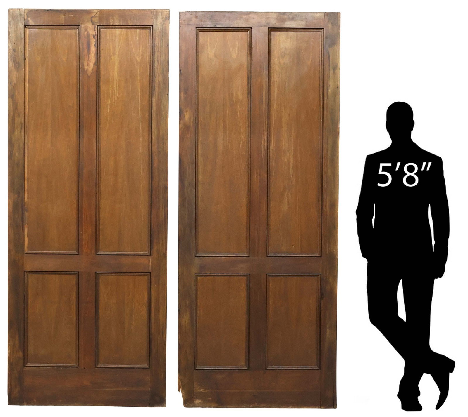 (2) ARCHITECTURAL STAINED PINE TWO-PANEL DOORS, 97"H (1 of 3)