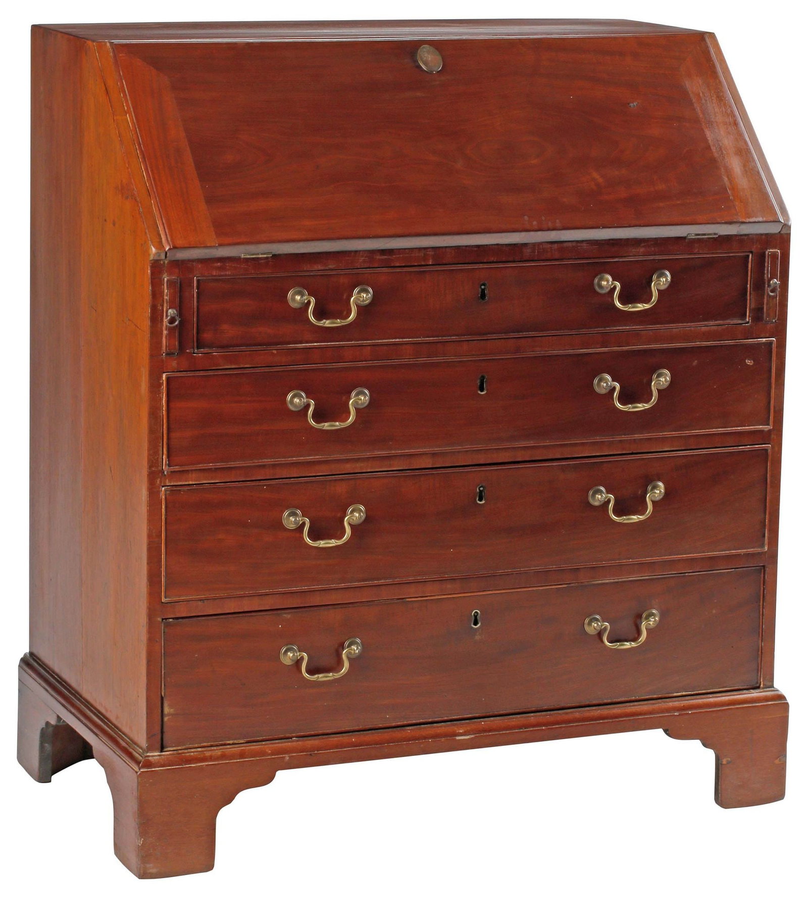ENGLISH GEORGE III PERIOD MAHOGANY SLANT-FRONT BUREAU DESK (1 of 7)
