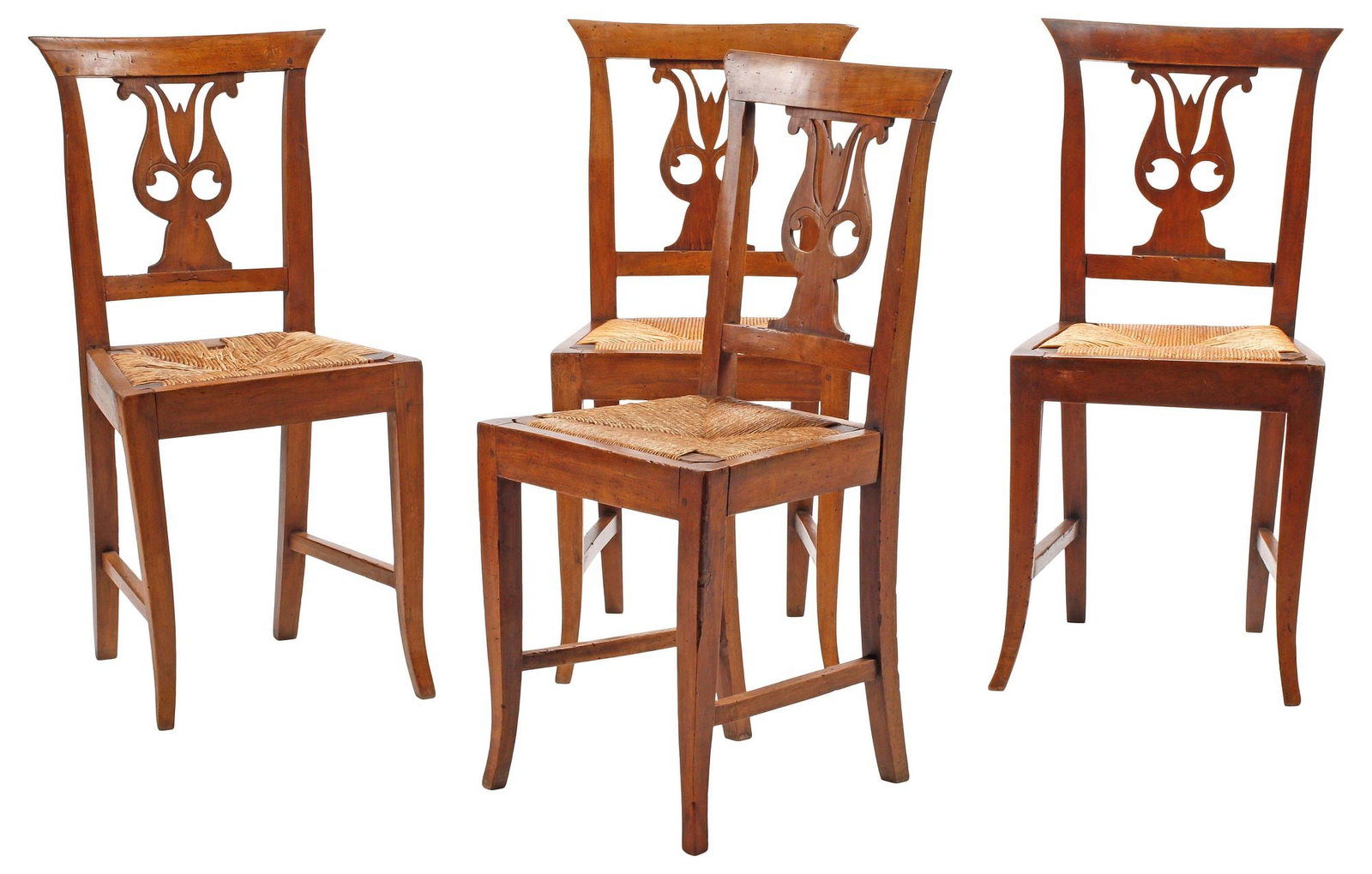 (4) FRENCH EMPIRE PERIOD RUSH SEAT SIDE CHAIRS (1 of 5)