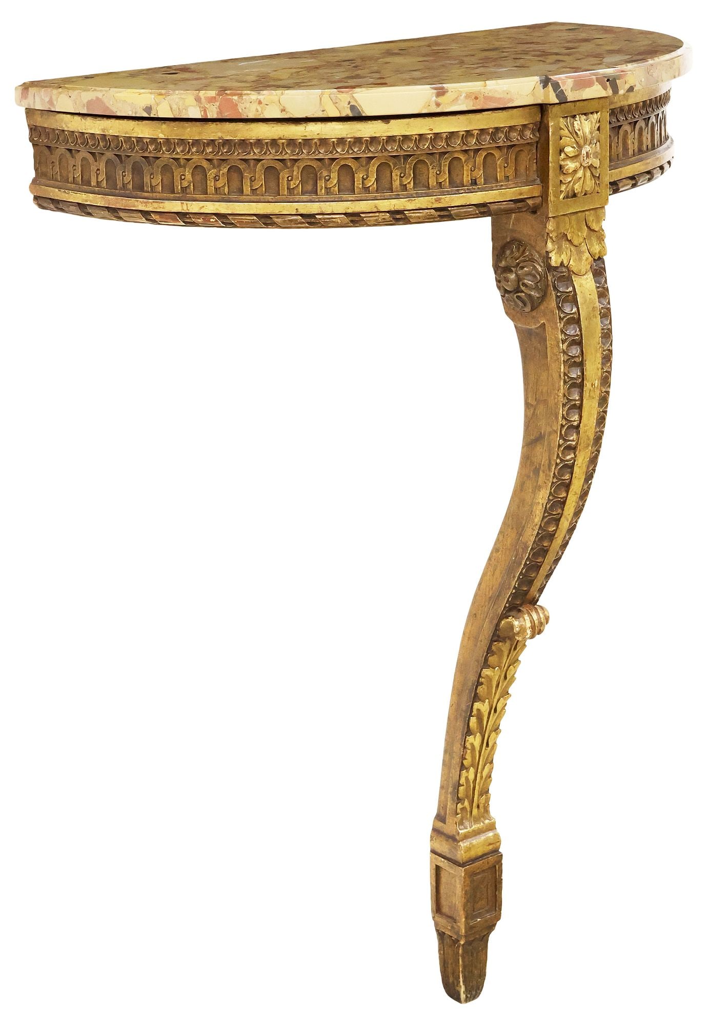 LOUIS XVI STYLE MARBLE-TOP GILTWOOD WALL BRACKET / CONSOLE (1 of 3)