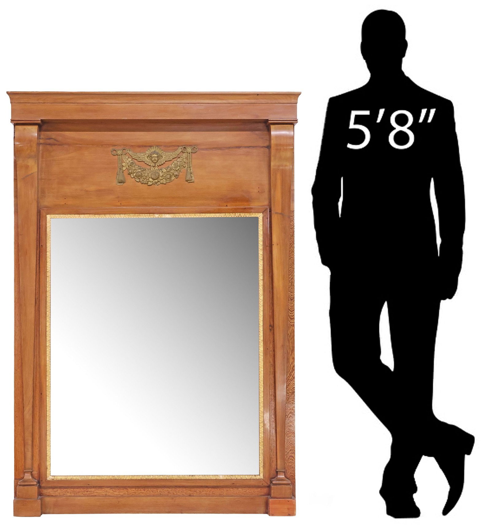 FRENCH EMPIRE PERIOD PARCEL-GILT MAHOGANY TRUMEAU MIRROR (1 of 5)