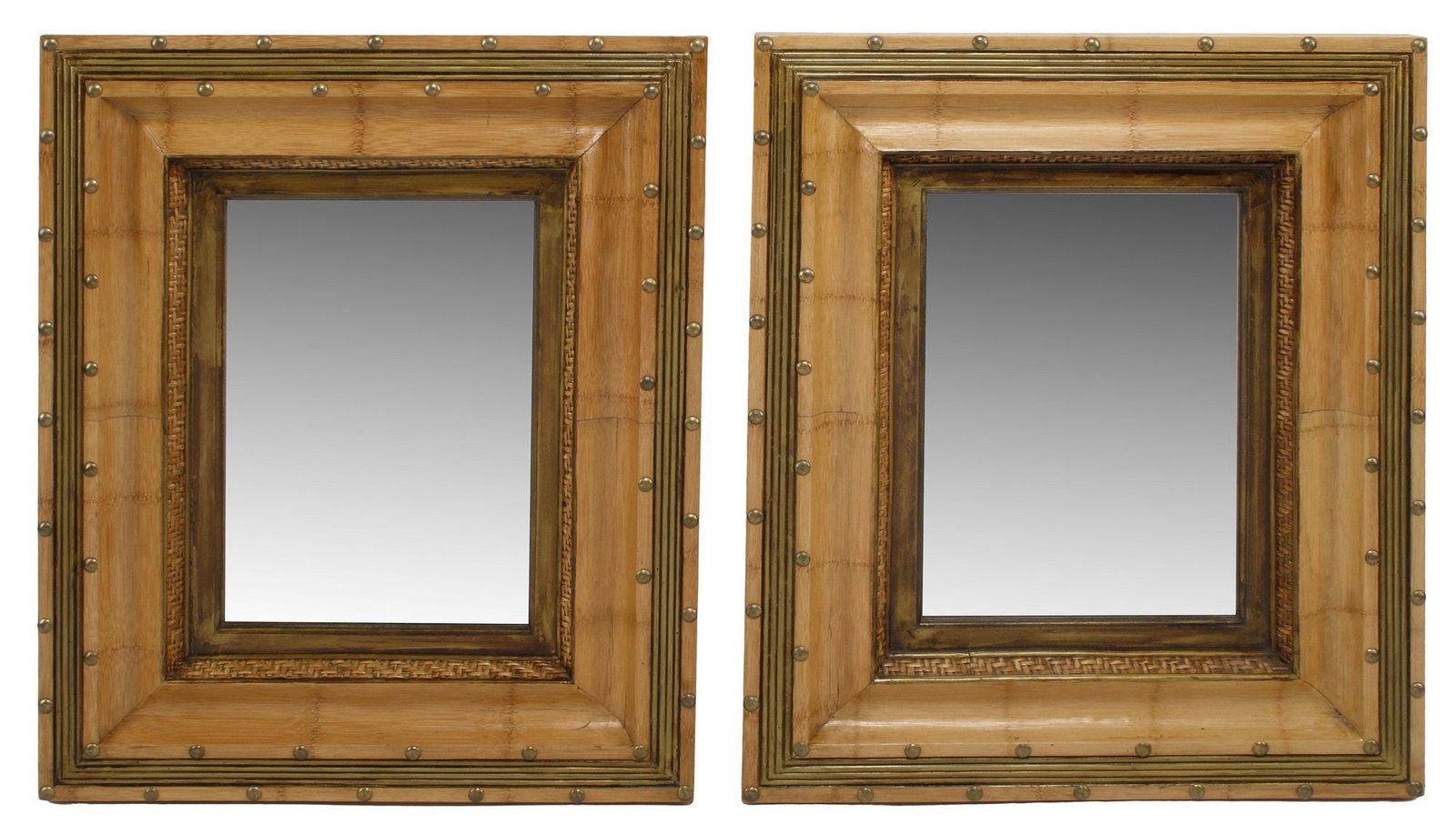 (2) PORTUGUESE STYLE FAUX BAMBOO RECTANGULAR WALL MIRRORS (1 of 7)
