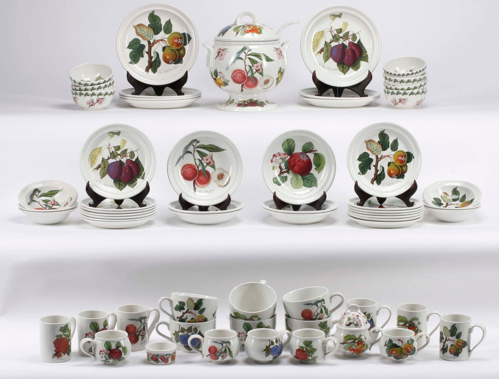 (61) ENGLISH PORTMEIRION 'POMONA' FRUIT MOTIF PORCELAIN DINNER SERVICE (1 of 8)