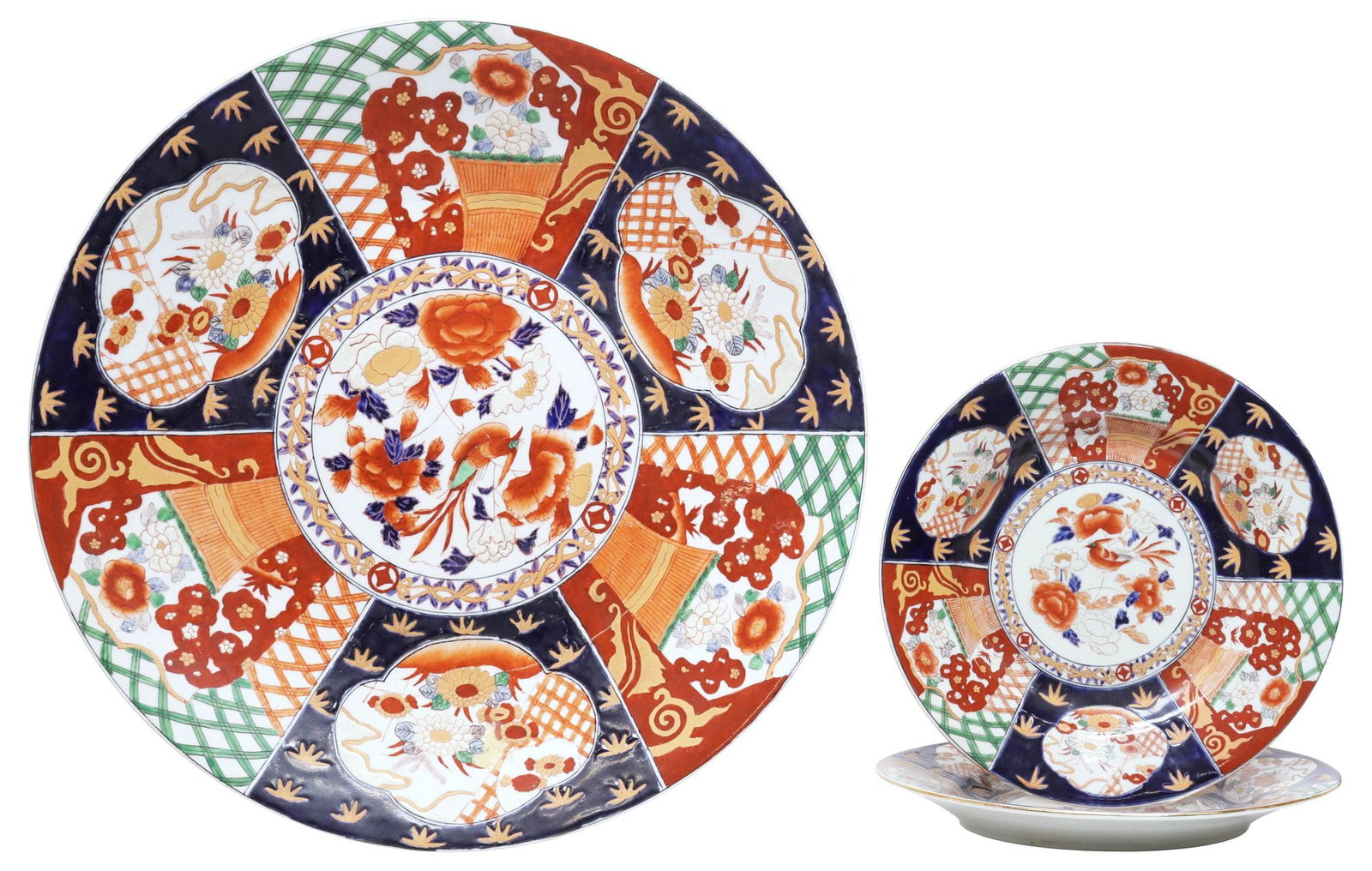 (3) UNITED WILSON IMARI PALETTE PORCELAIN PLATES & CHARGER (1 of 7)