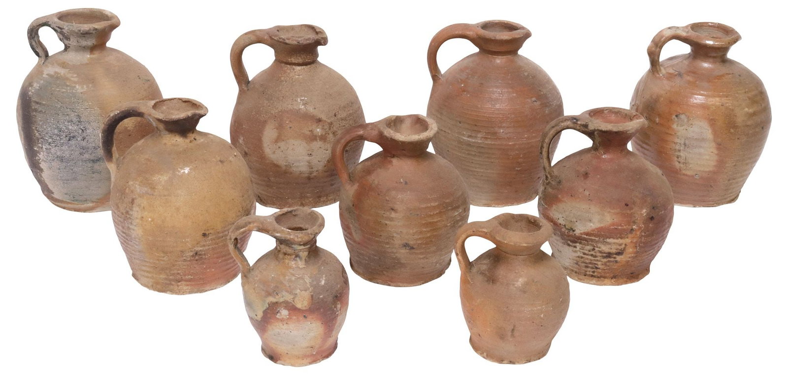 (9) SMALL FRENCH PROVINCIAL STONEWARE PITCHERS (1 of 7)