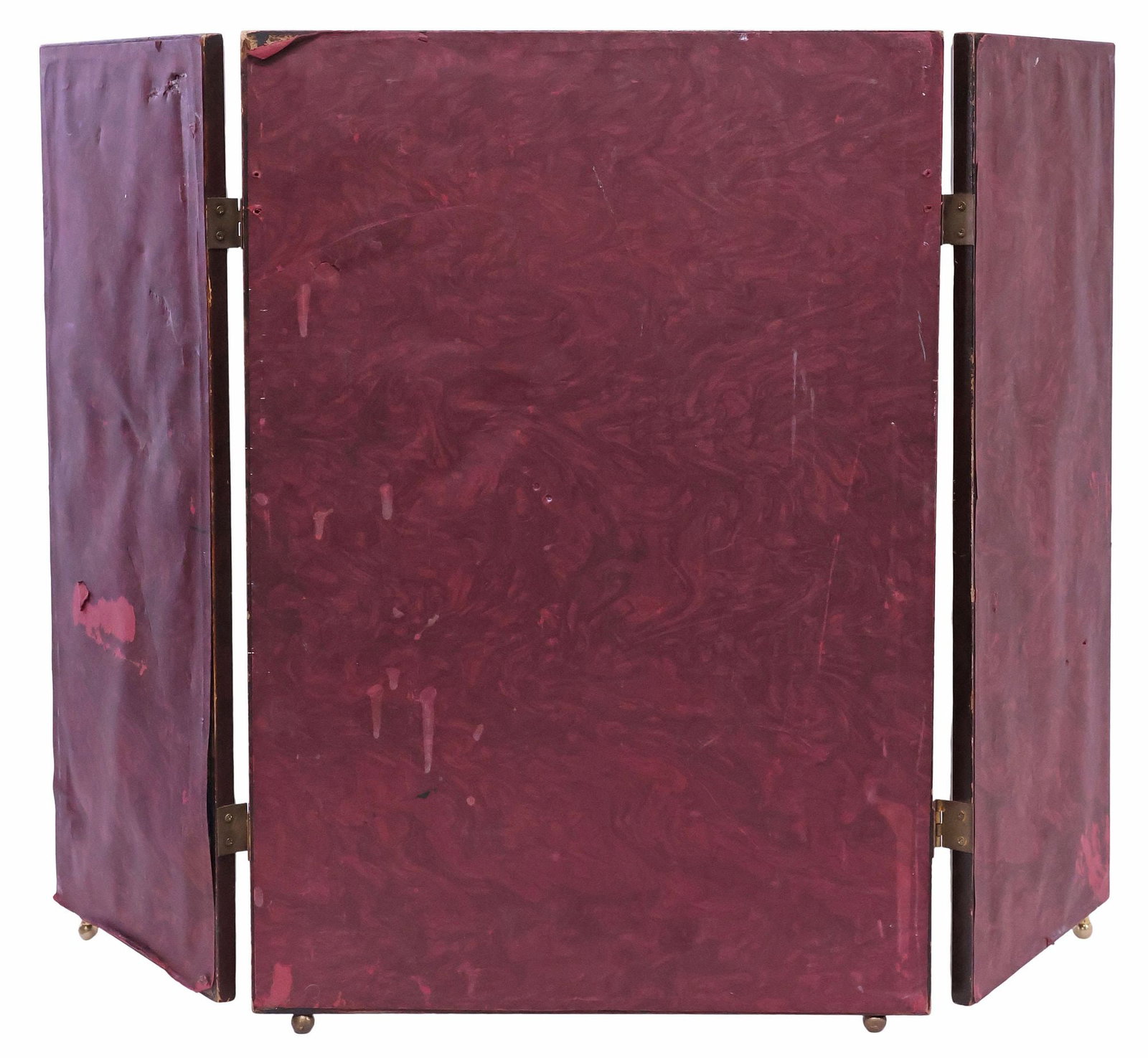 RECTANGULAR PARCEL-GILT TRIFOLD TABLE-TOP VANITY MIRROR - 3