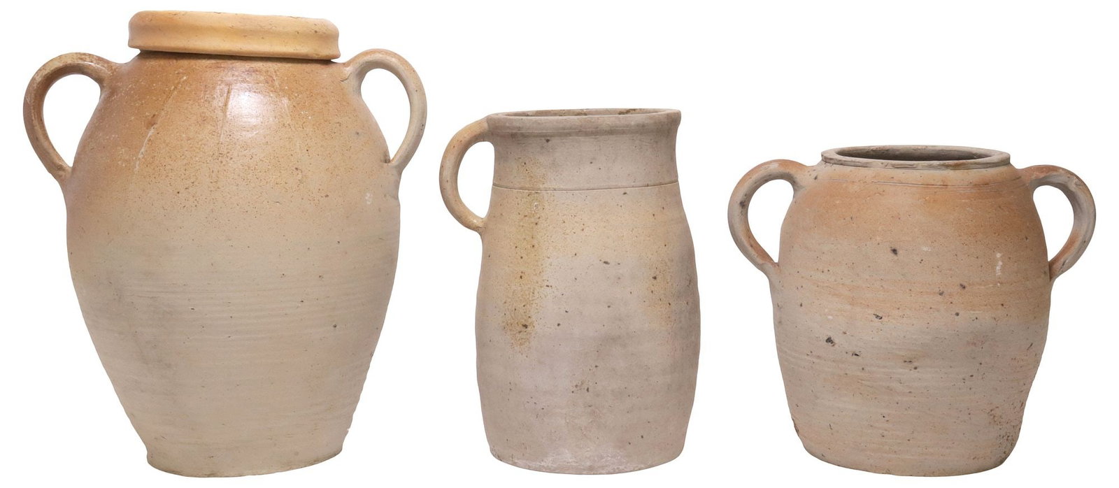 (3) FRENCH PROVINCIAL STONEWARE VESSELS, JUG & CROCKS (1 of 4)