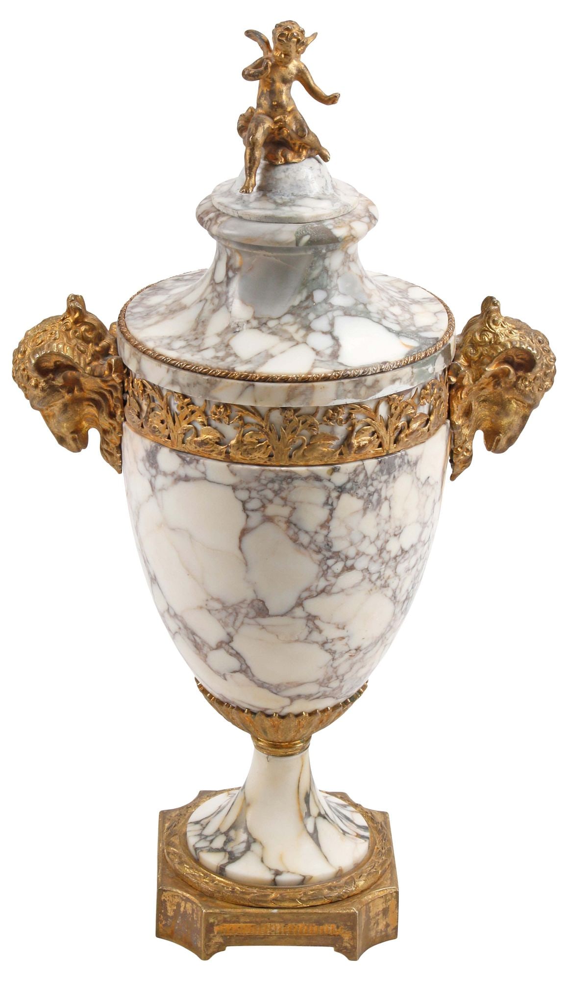 FRENCH LOUIS XVI STYLE ORMOLU-MOUNTED MARBLE URN / CASSOLETTE (1 of 5)