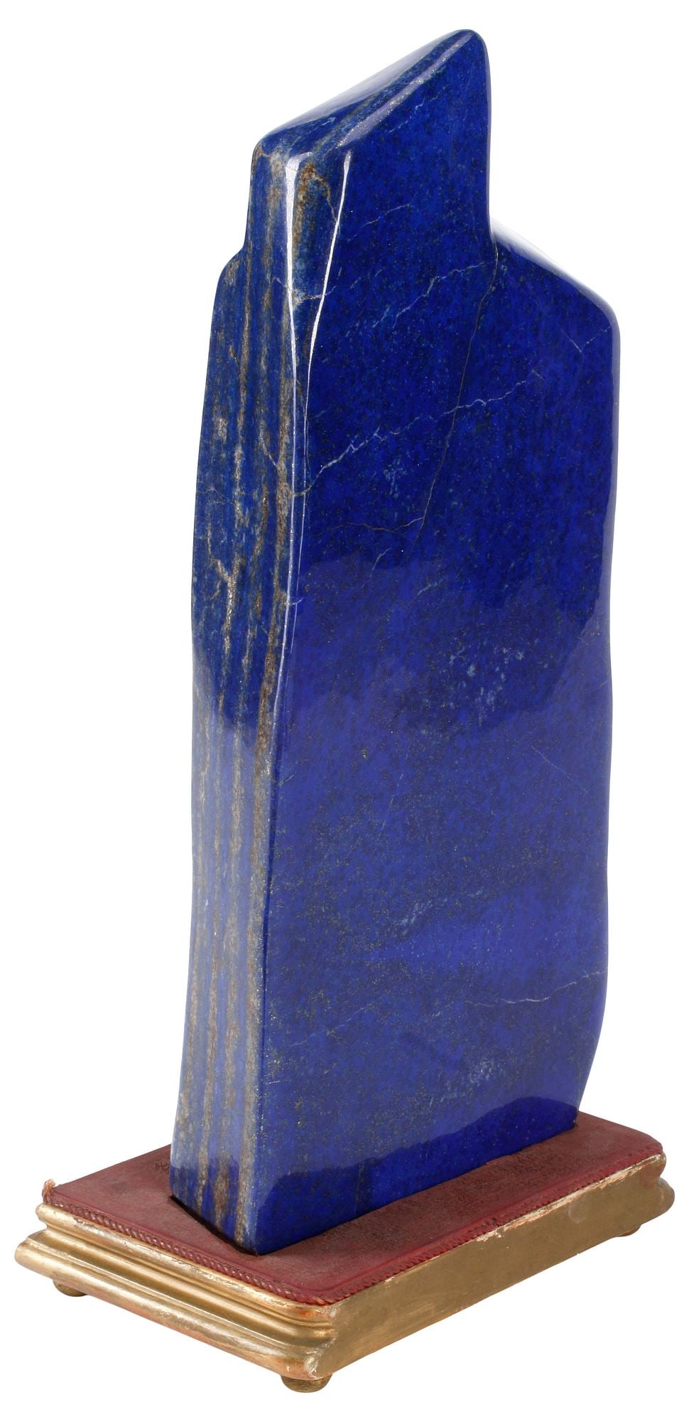 LARGE GEOLOGICAL LAPIS LAZULI SPECIMEN ON WOOD BASE, 19"H (1 of 6)