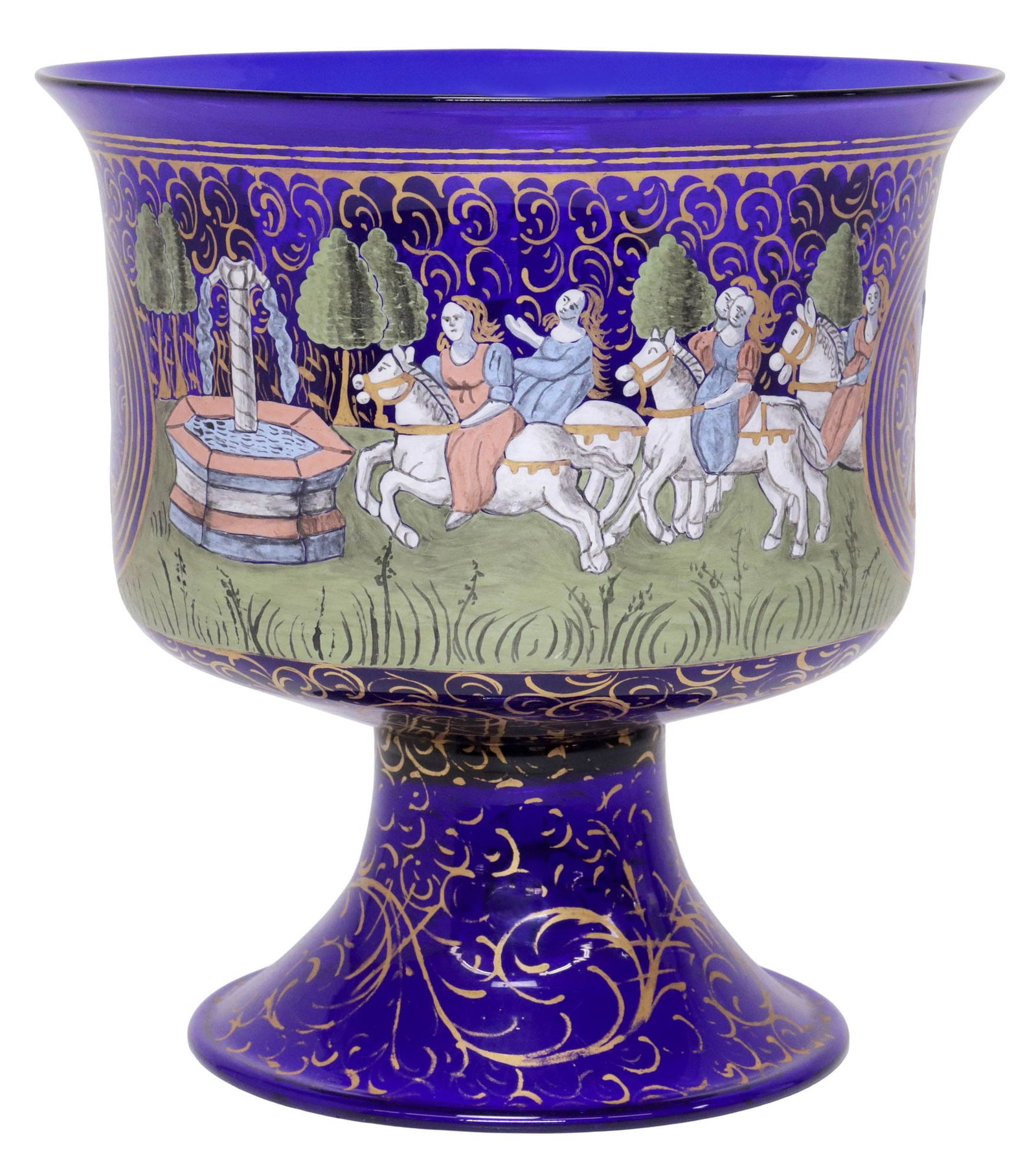 PARCEL-GILT & HAND-PAINTED MURANO GLASS 'BAROVIER' WEDDING CUP (1 of 5)