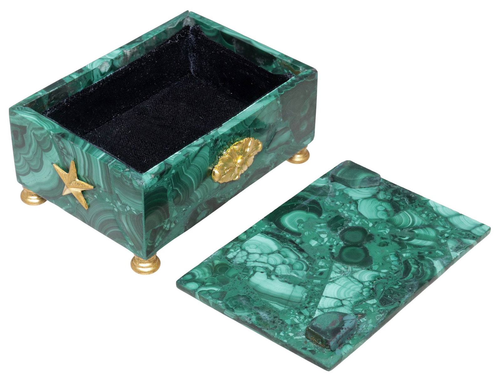 EMPIRE STYLE ORMOLU-MOUNTED MALACHITE TABLE BOX - 5