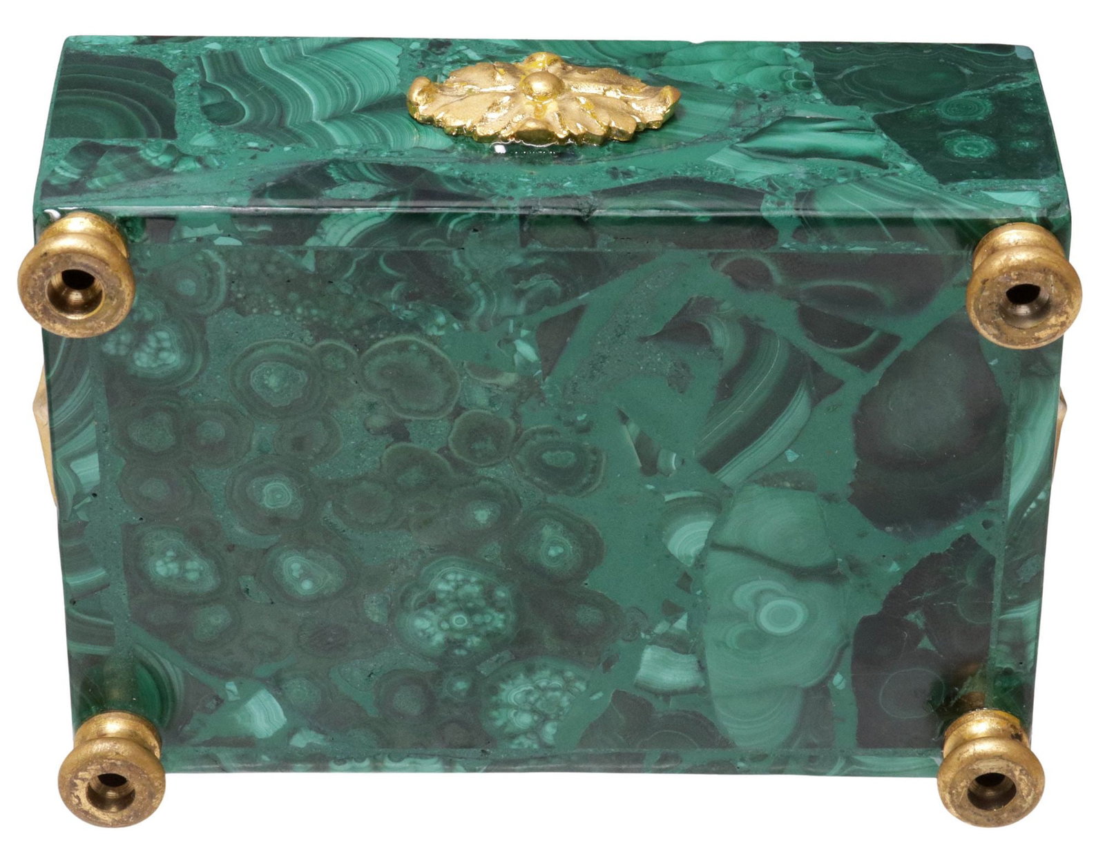EMPIRE STYLE ORMOLU-MOUNTED MALACHITE TABLE BOX - 6