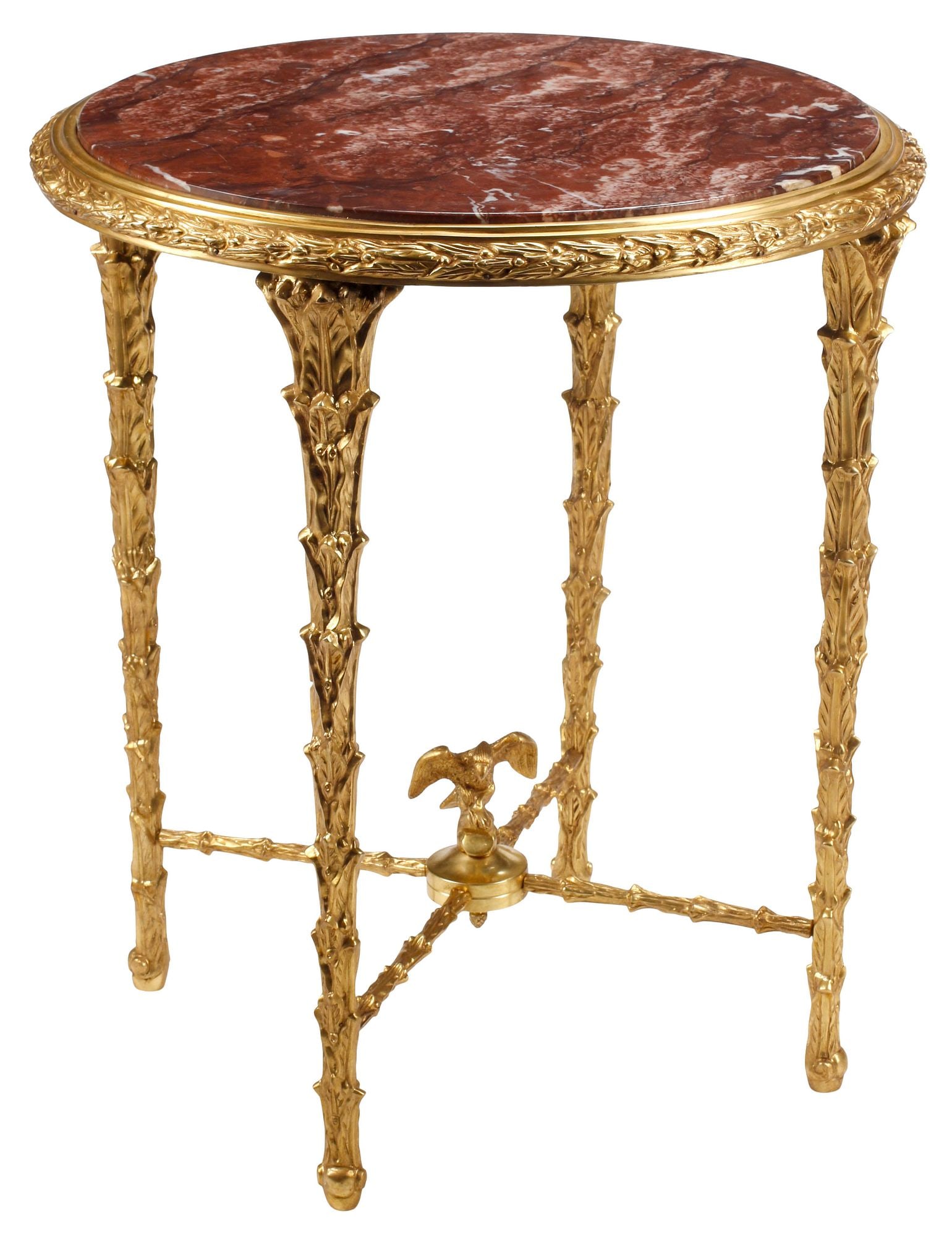 NEOCLASSICAL STYLE MARBLE-TOP FOLIATED ORMOLU SIDE TABLE (1 of 4)