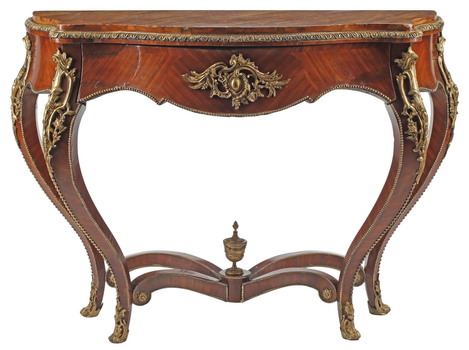 FRENCH LOUIS XV STYLE ORMOLU-MOUNTED CONSOLE TABLE (1 of 6)