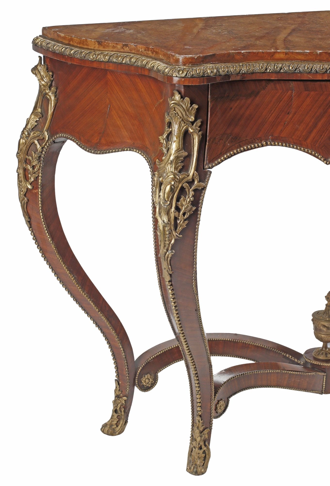 FRENCH LOUIS XV STYLE ORMOLU-MOUNTED CONSOLE TABLE - 2