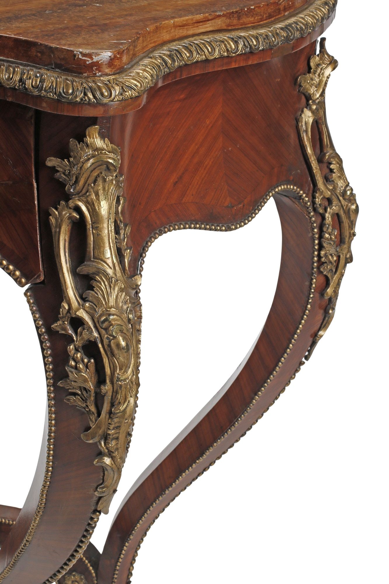 FRENCH LOUIS XV STYLE ORMOLU-MOUNTED CONSOLE TABLE - 5