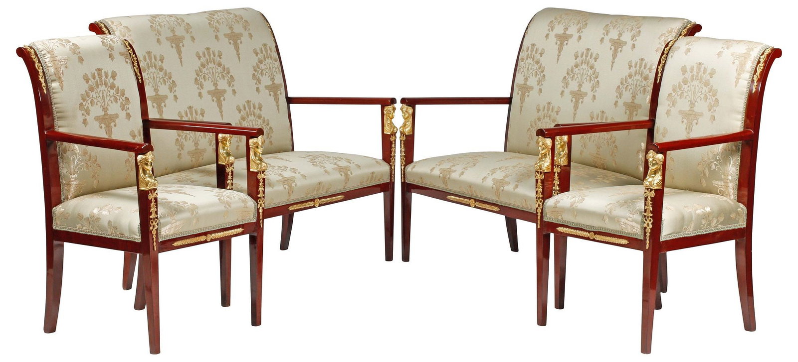 (4) EMPIRE STYLE ORMOLU-MOUNTED & UPHOLSTERED SALON SUITE (1 of 7)