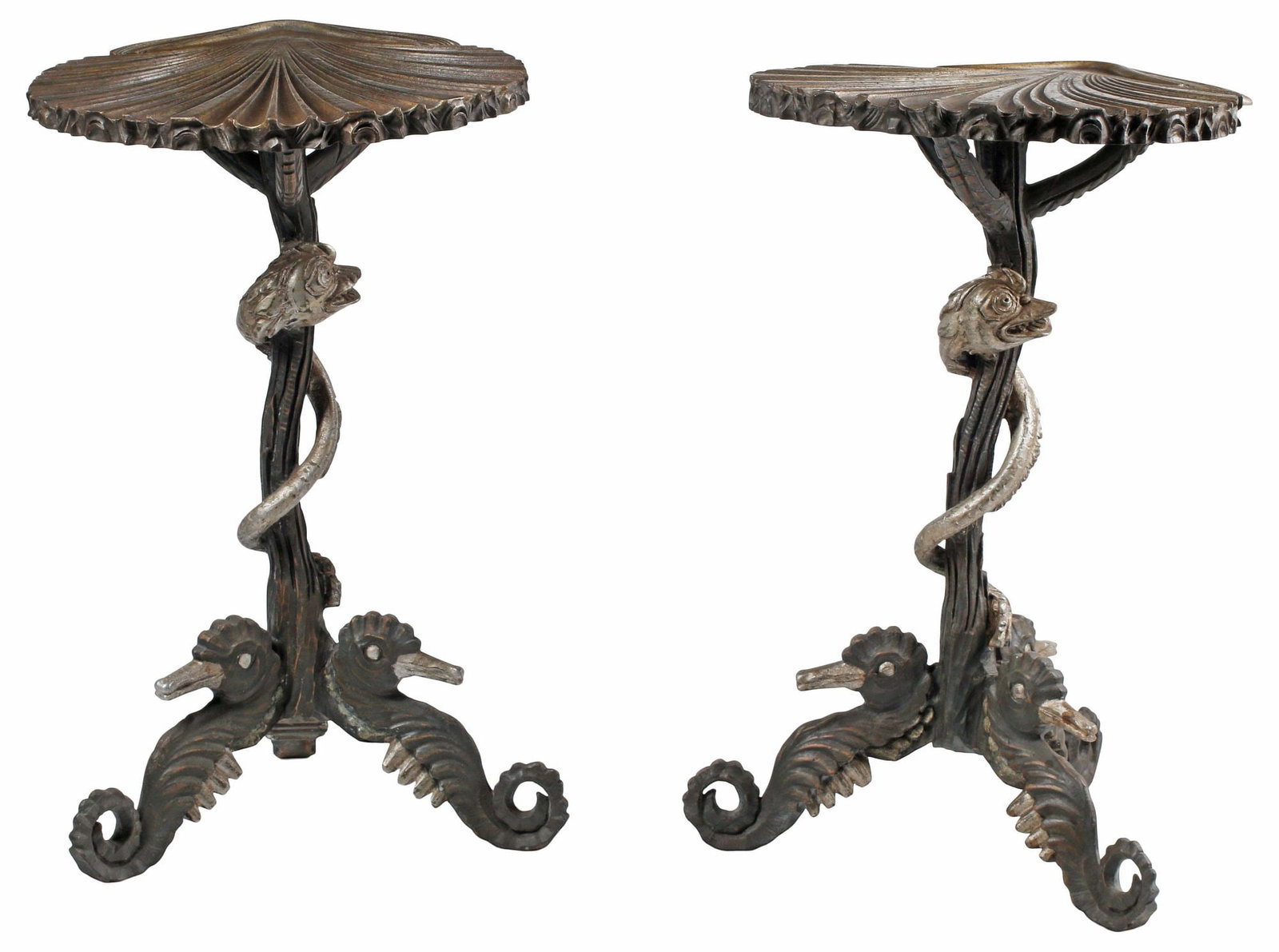 (2) VENETIAN STYLE 'GROTTO' PAINTED SHELL-TOP SIDE TABLES (1 of 6)